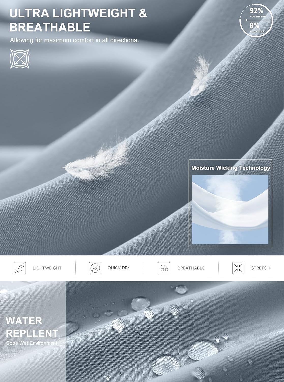 G Gradual Men's Shorts 7"/ 5"/ 9" Lightewight Casual Shorts for Men Hiking Golf Shorts with 3 Zipper Pockets - Image 5