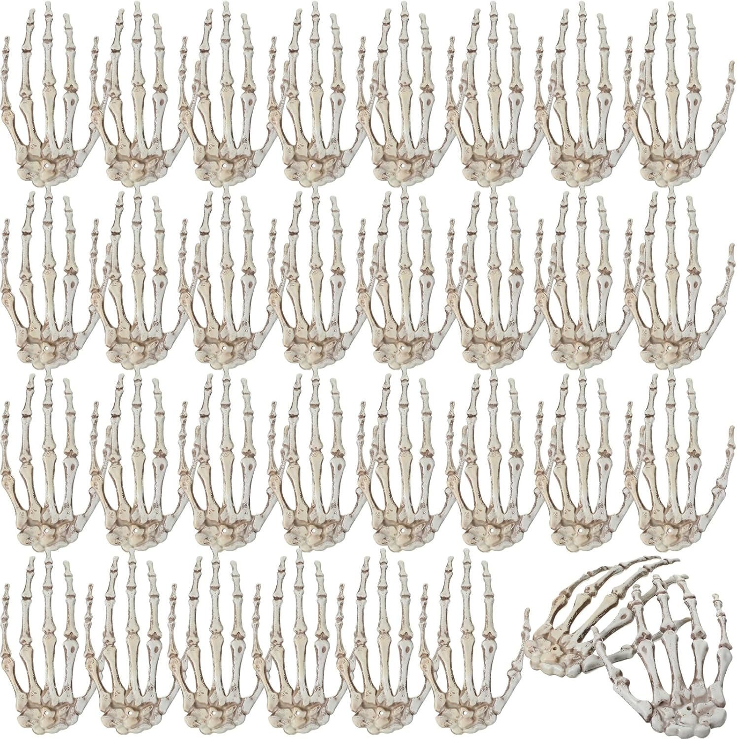 30 Pieces Halloween Skeleton Hands Realistic Plastic Skeleton Hands for Halloween Party Decoration Terror Themed Scary Props