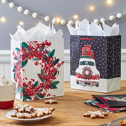 Miniatura 2 de 4 bolsas medianas de regalo de Navidad con asas