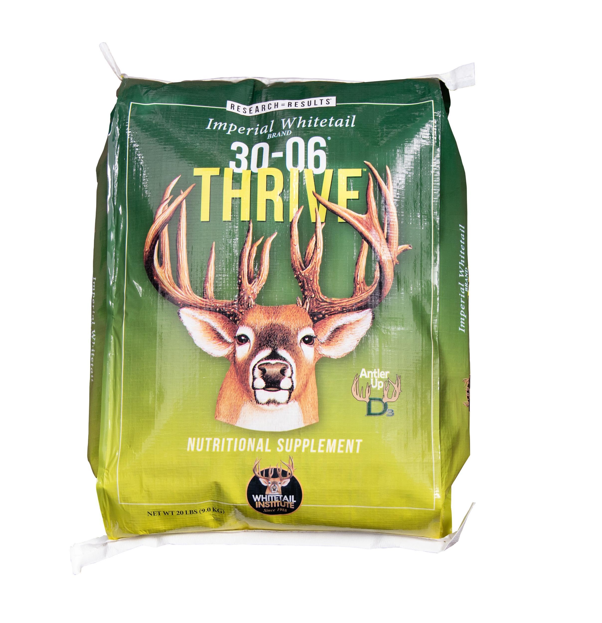 Whitetail Institute 30-06 Mineral and Vitamin Supplement for Deer Food Plots, Provides Antler-Building Nutrition and Attracts Deer, Thrive (Fall and Winter), 20 lbs