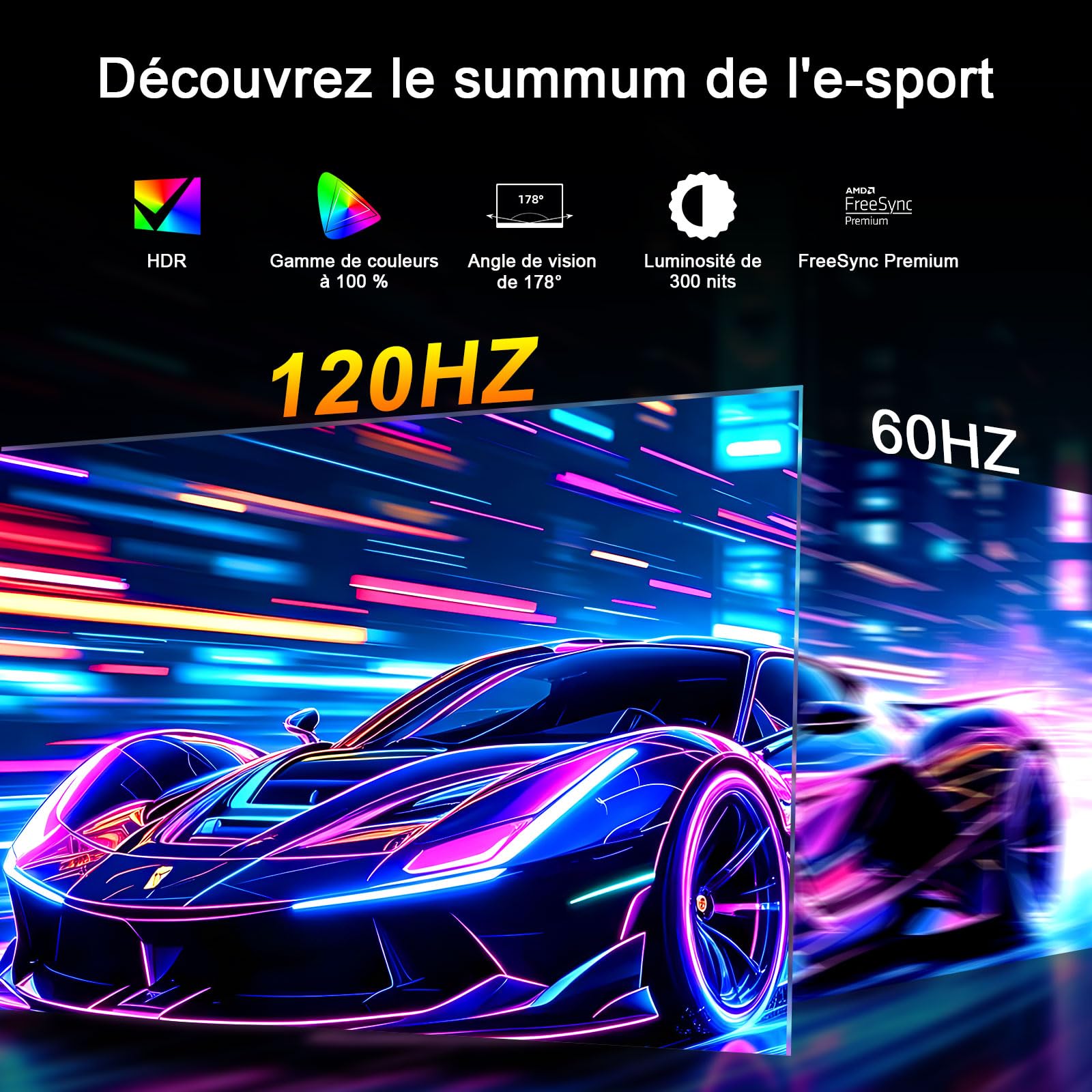 Przenośny monitor do gier 18,5" 120 Hz 1080p IPS, kompatybilny z PC/PS5/Xbox/Switch