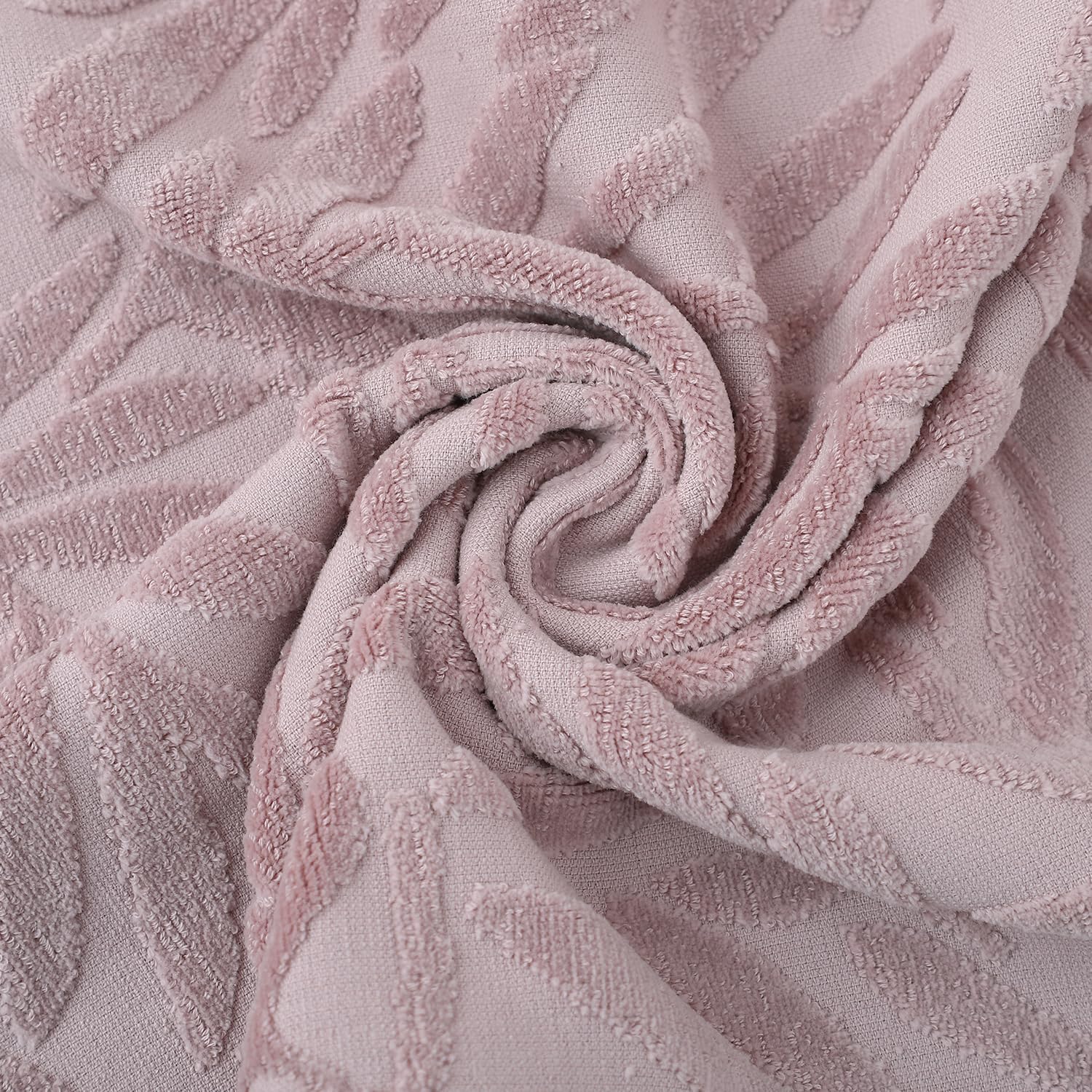 Pidada Hand Towels Set of 4 Leaf Pattern 100% Cotton Absorbent Soft Decorative Towel for Bathroom (Purple) - Image 8