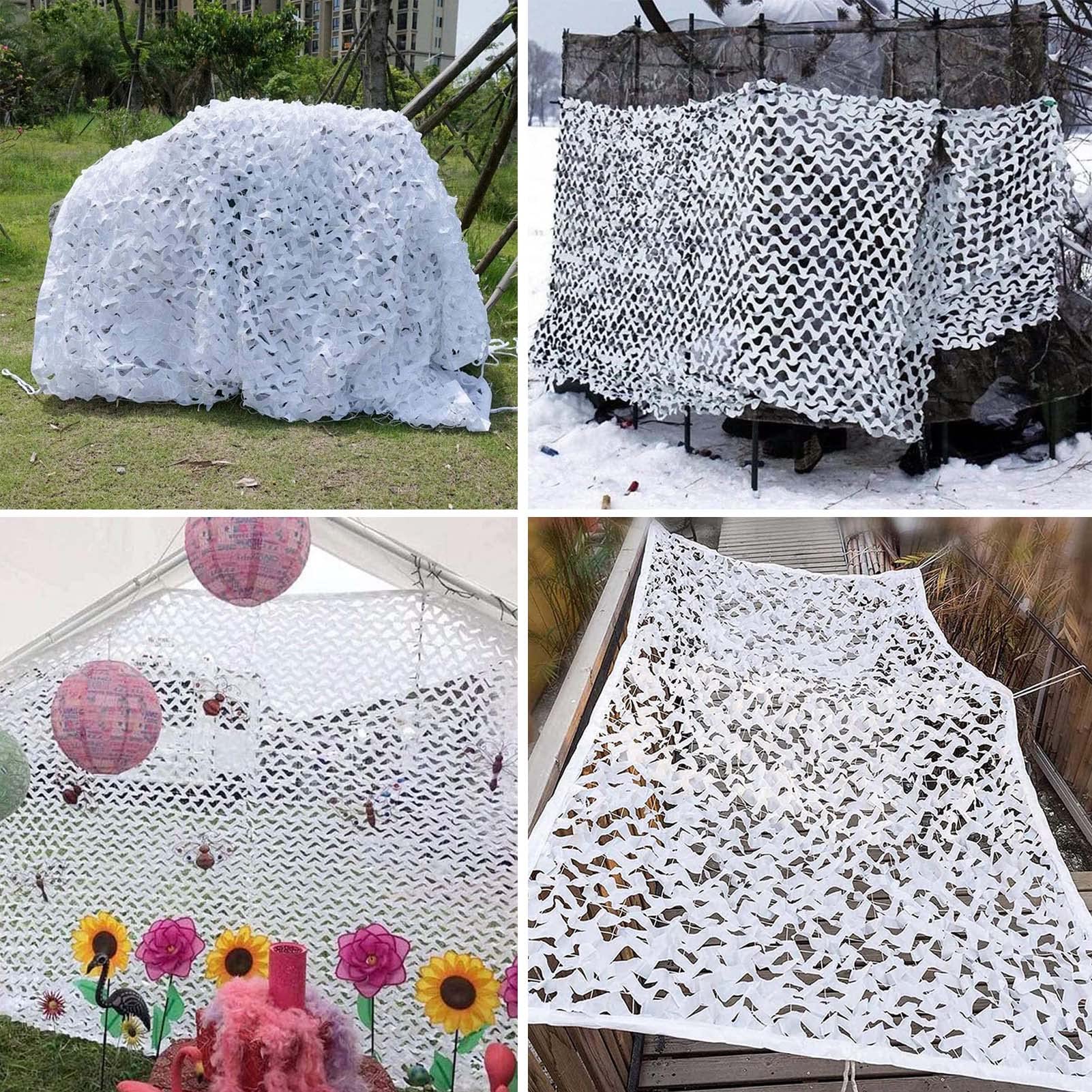 Tarnnetz Weiss Sonnenschutz,Tarnnetz Camouflage Net Sonnenschutznetze Party Dekoration,Sonnensegel Camouflage für Jagd Camping Outdoor Militär Sichtschutz Garten,2X2m