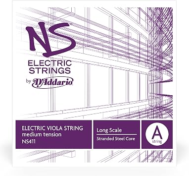 D'Addario NS Electric Viola Single A String, Long Scale, Medium Tension