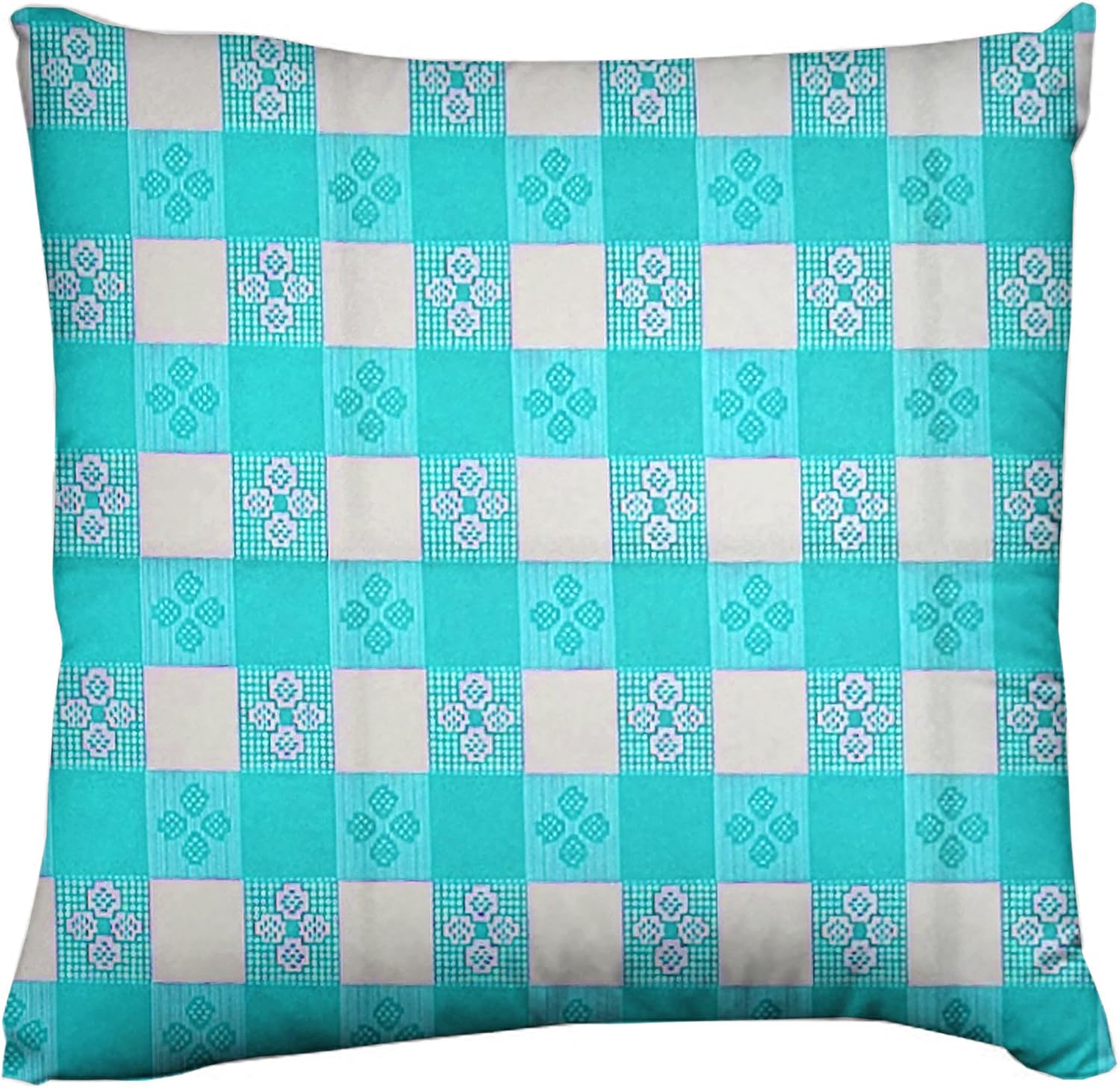 lovemyfabric Poplin Tavern Gingham Checkered Decorative Throw Pillow/Sham Cushion Cover (24" x 24", Aqua)