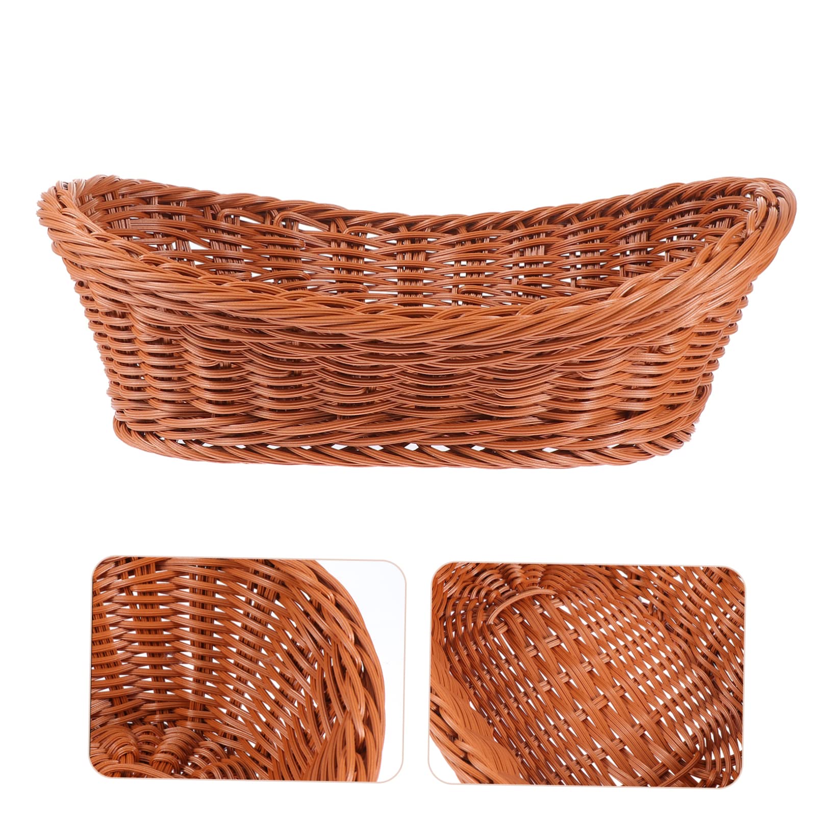 COLLBATH Wicker Baskets for Shelves Simulation Rattan Woven Basket Decorative Food Storage