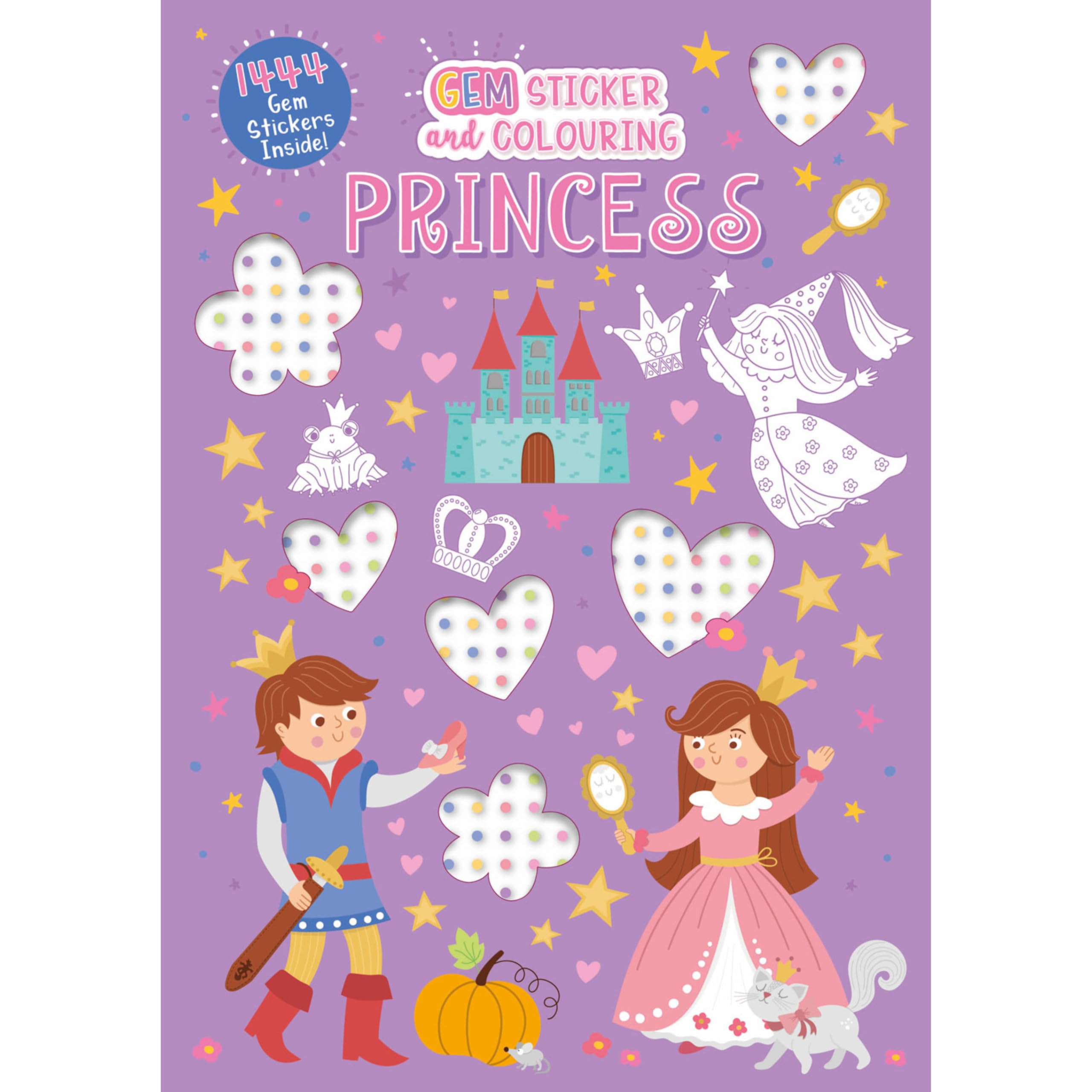 Poundfun Wholesale Princess Gem Sticker Colouring Book
