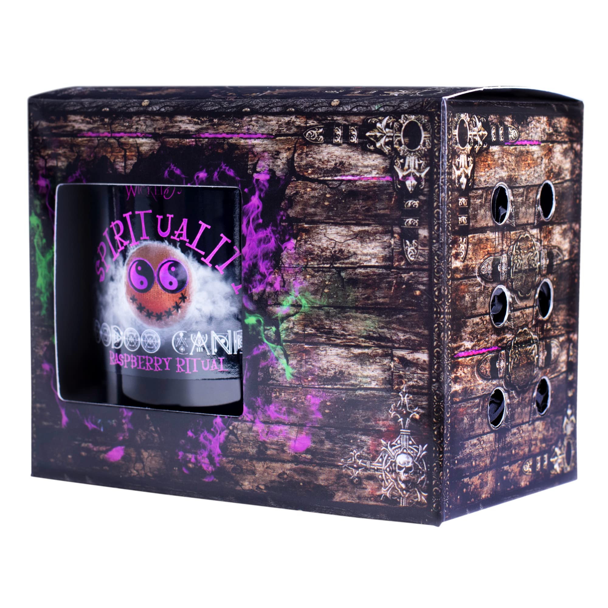 Naturally Wicked® Bougie spirituelle Voodoo | Comprend une poupée vaudou et une baguette en cristal | Cire de soja naturelle, végan et sans cruauté envers les animaux