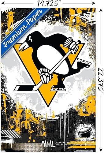 Miniatura 8 de Trends International NHL Pittsburgh Penguins - Póster de pared con logotipo Maximalist 23, 34 pulgadas de largo x 22.4 W, paquete de póster y