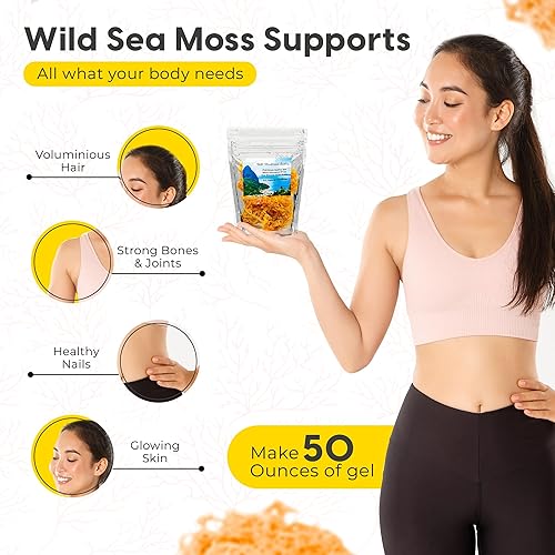 Miniatura 6 de Musgo marino crudo irlandés certificado de cosechado silvestre de Santa Lucía, hace gel de 160 onzas, grado Dr.Sebi, poderosos antioxidantes,
