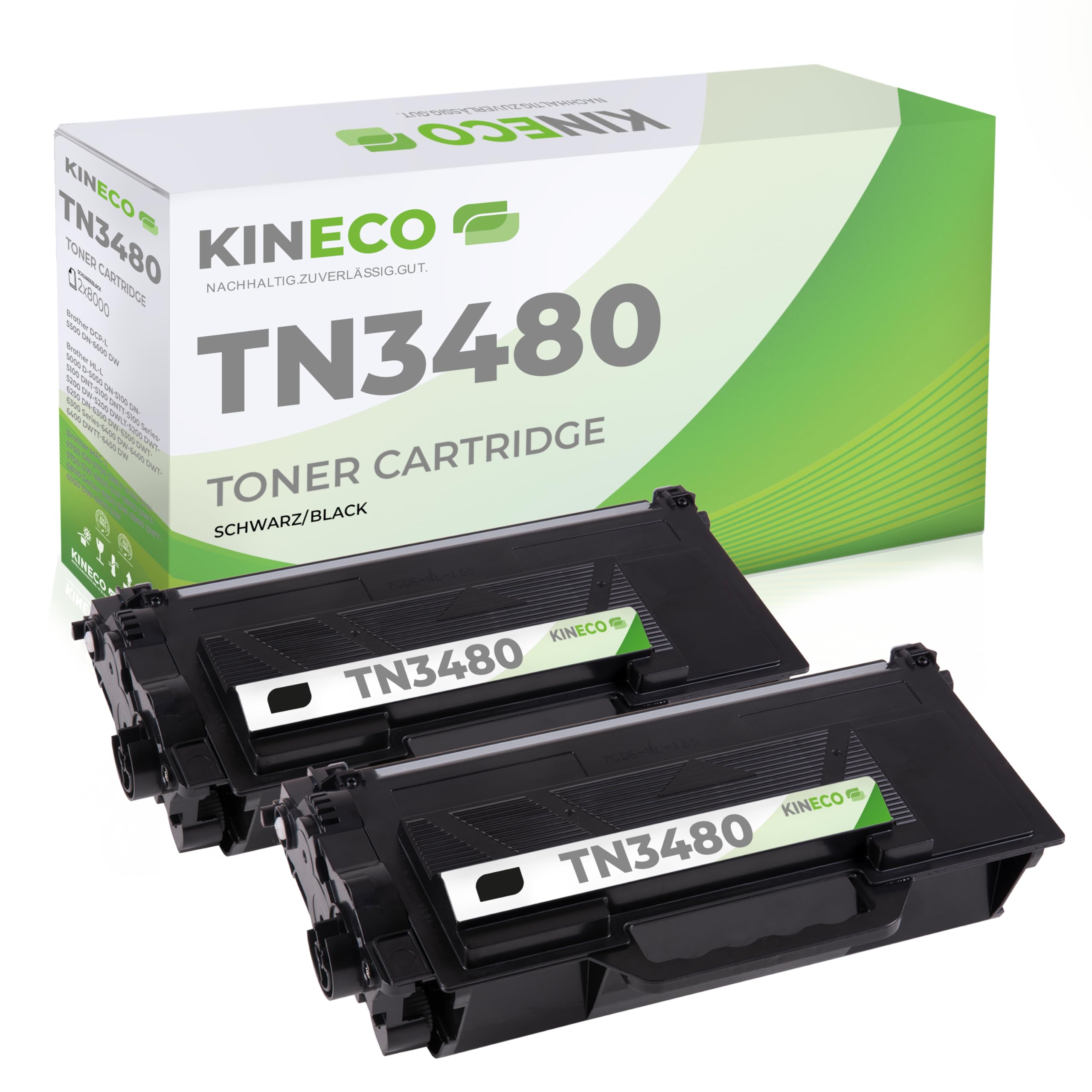 Kineco 2X Toner ersetzt TN3480 Doppelpack für Brother HL-L5100DN HL-L5100DNT