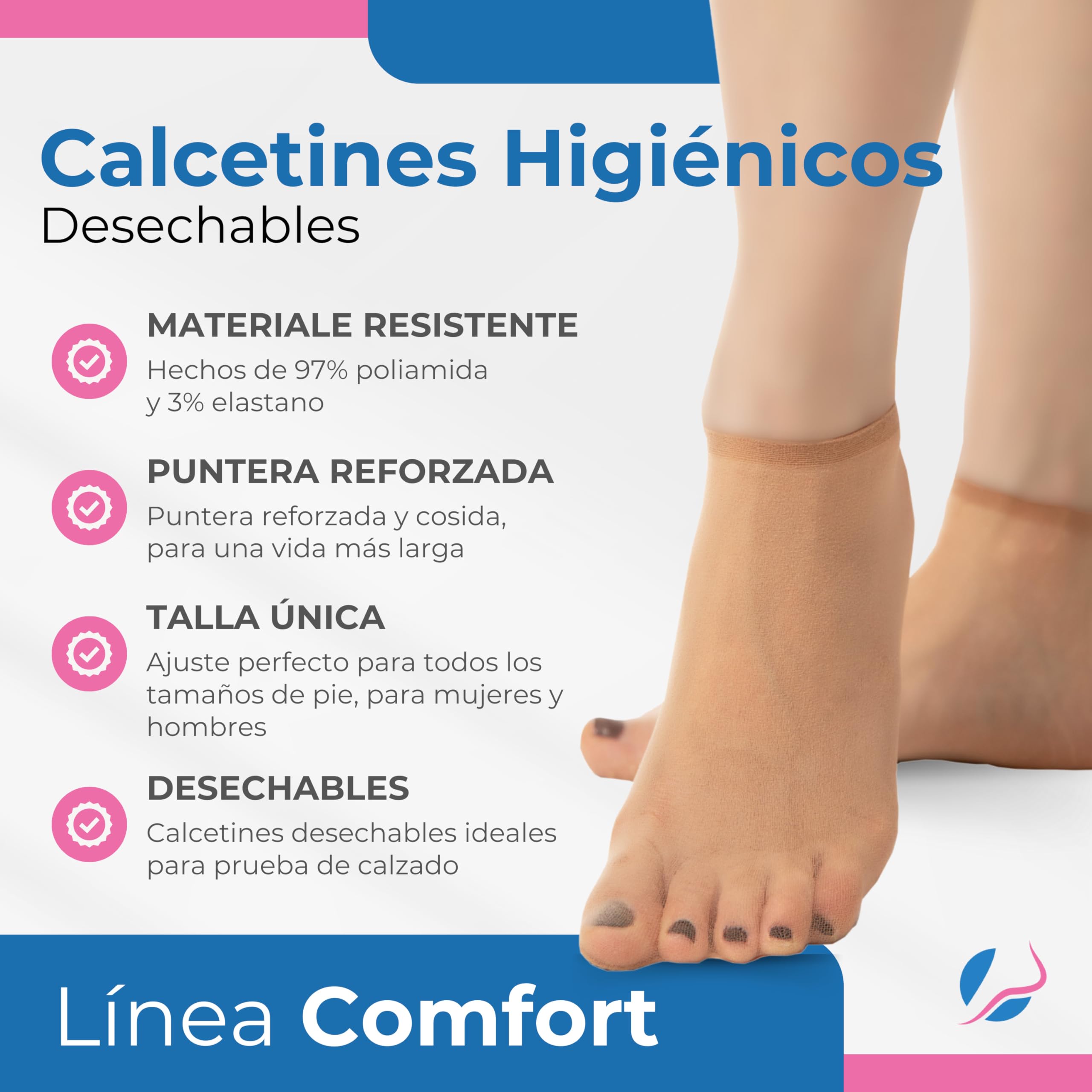 Calcetines higiénicos Refill - Calcetines desechables con dispensador - Cantidad 500 unidades
