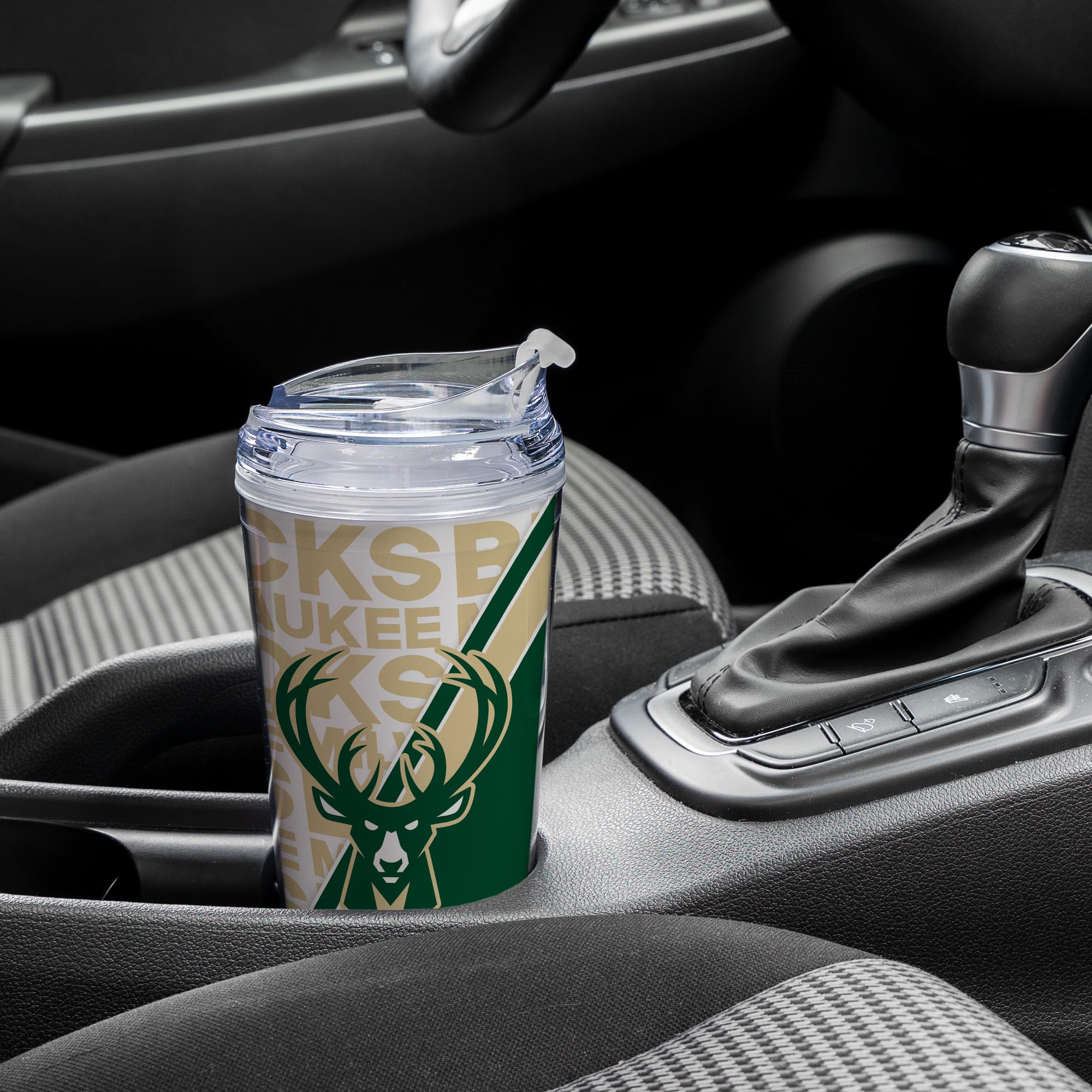 Rico Industries NBA Basketball Utah Jazz - Vaso acrílico de 24 onzas con tapa con bisagras, vaso de doble pared con licencia oficial y popote