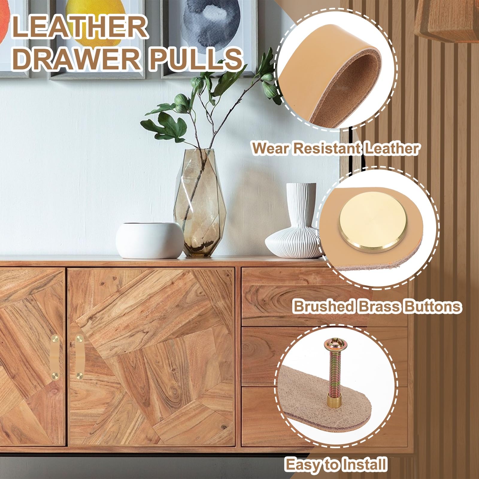 PATIKIL Leather Drawer Pulls - Image 3