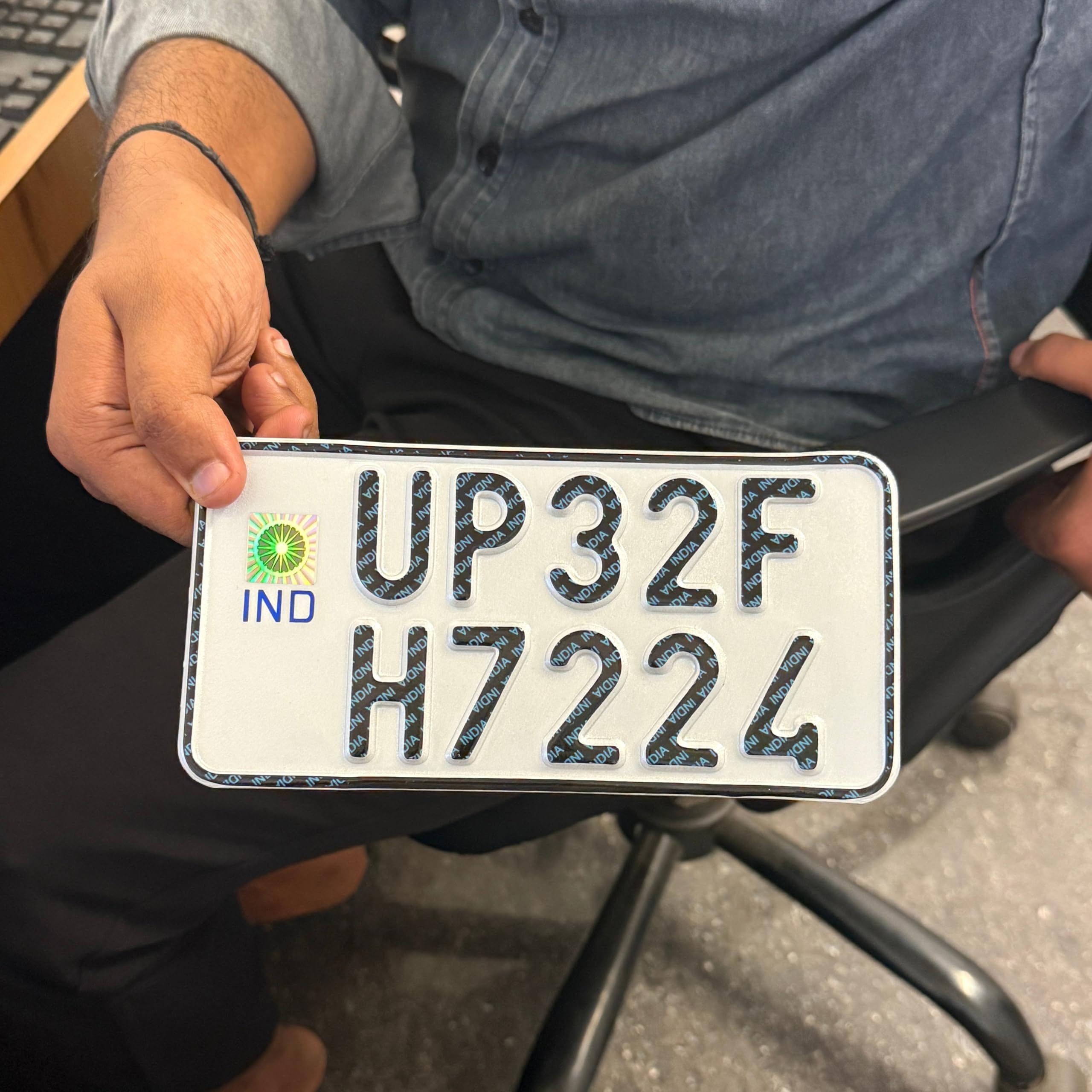 IND Pradeep Bike Number Plate (8x4 inch), Single Plate for Rear Bike or Front/Back Scooter, Non-HSRP, No Barcode Serial Number, Radium White-image-28