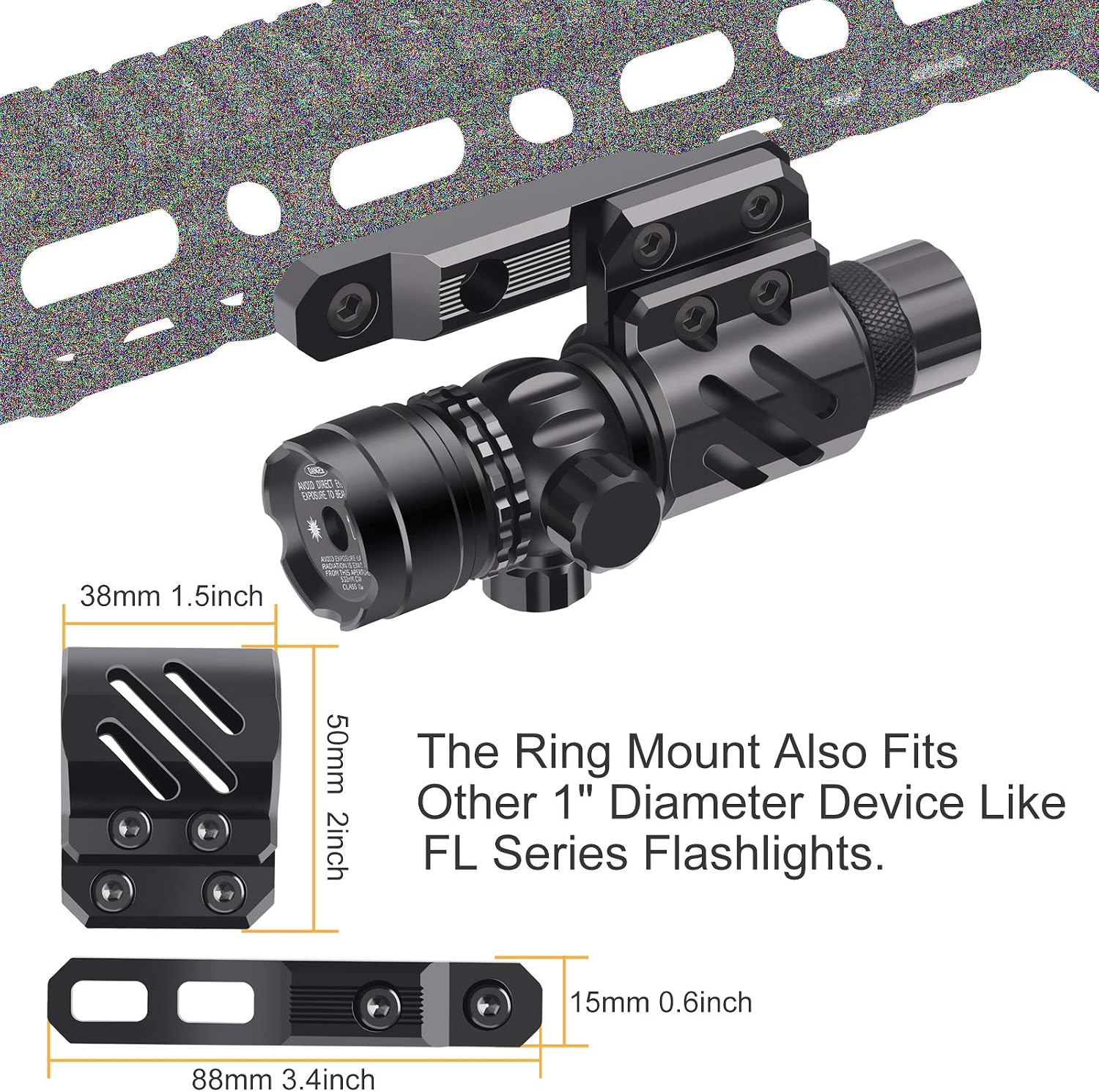 Feyachi GL6 Green Laser Sight with Versatile Mounting ML87 Mlok Rail Mount and Pressure Switch
