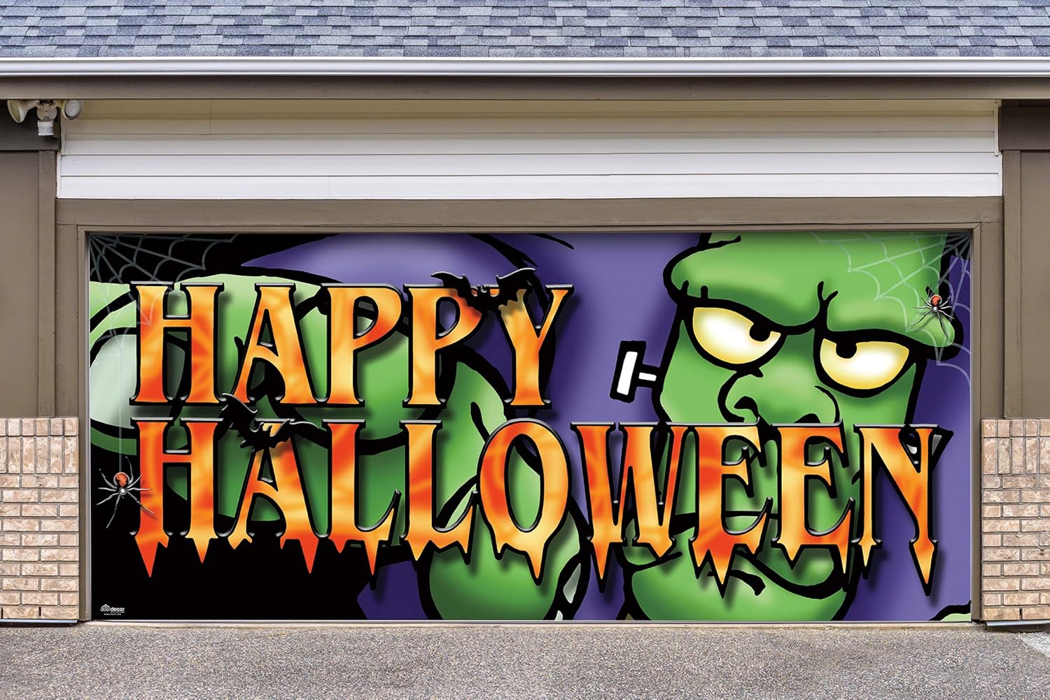 Big Frankenstein - Halloween 7' x 16' Garage Door Décor Banner Mural