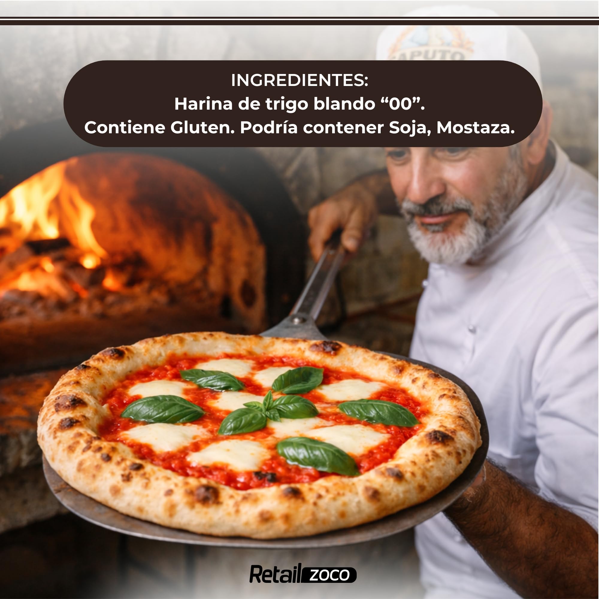 Harina Caputo Pizzeria, Origen Italiana, ideal para masas de alta hidratación, ligera y perfectamente levada, Recomendado para la clásica pizza napolitana, Tipo Harina 00, Contiene 1 unidad de 1 Kg - imagen 5