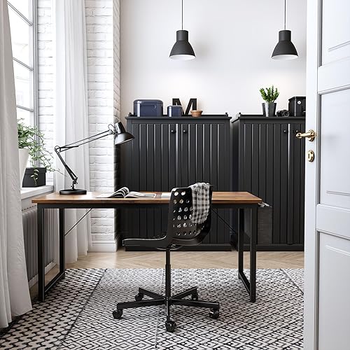 Miniatura 39 de ODK Escritorio de computadora grande de oficina, escritorio de 48 pulgadas con almacenamiento, moderno escritorio de PC con gancho para auriculares