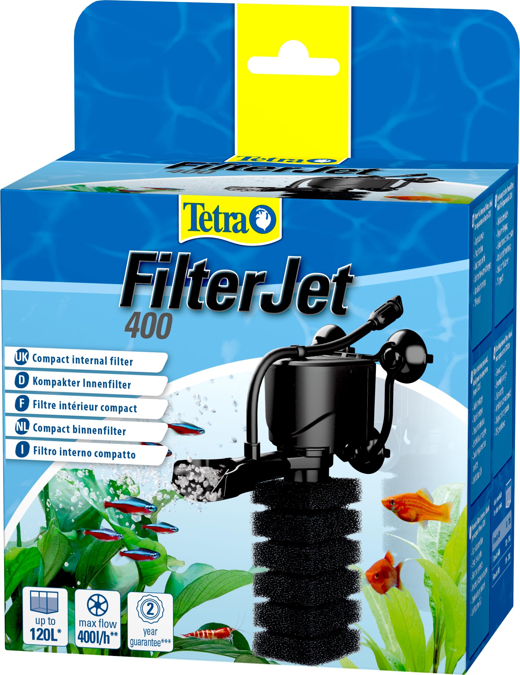 Tetra FilterJet 400 - Filtro Interior de Acuario con oxígeno oxigenado, Filtro para acuarios de hasta 120 l