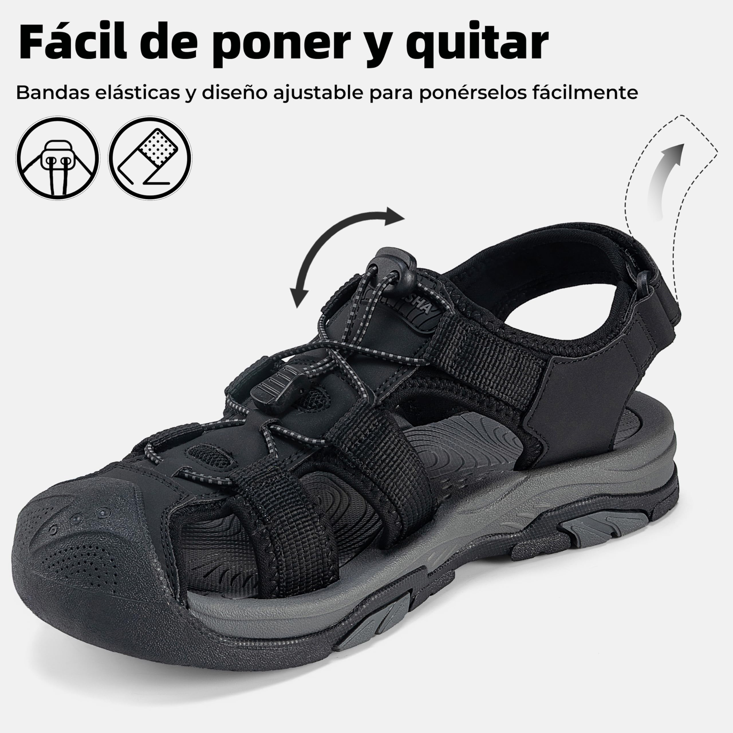 Mishansha Sandalias de Trekking para Hombre Ligero Transpirable Sandalias de Senderismo Al Aire Libre Gr.39-48