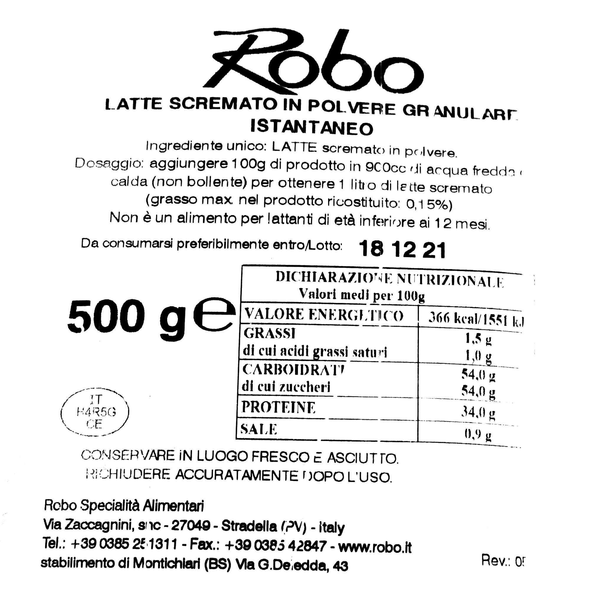 HDS GR 500 Leche en polvo oscuro granular instantáneo