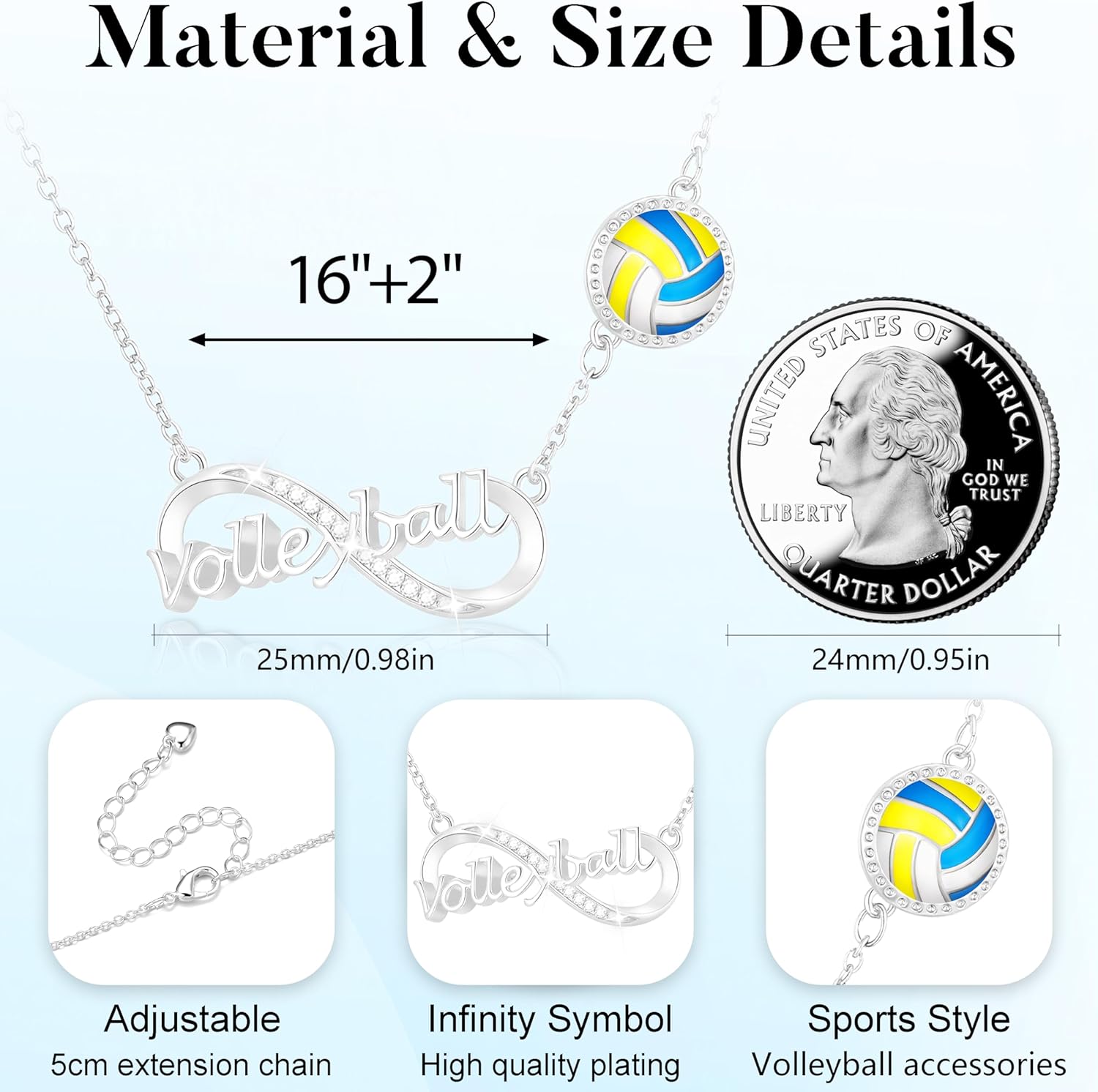 Softball/Football/Volleyball/Soccer/Basketball Necklace for Girls,Sports Accessories Jewelry Gifts for Teen Girls Players Fan Coach Team - Image 5