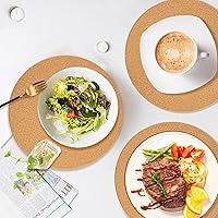 Vista 32 de Cork Hot Pads for Kitchen,4 Pack High Density Thick CorkTrivets for Hot Dishes 8" Heat Resistant Large Cork-Coasters Placemats for Table, Kitchen