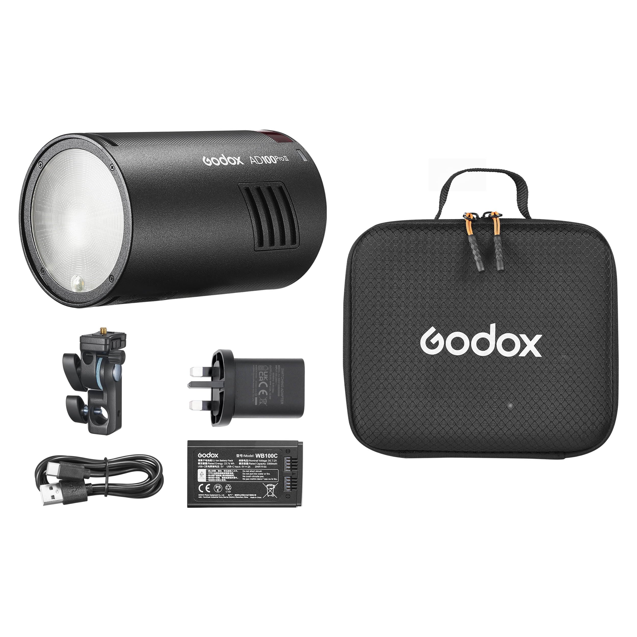 Godox AD100ProII 100Ws Off-Camera Pocket Strobe Flash | TTL, HSS, 490 Flashes