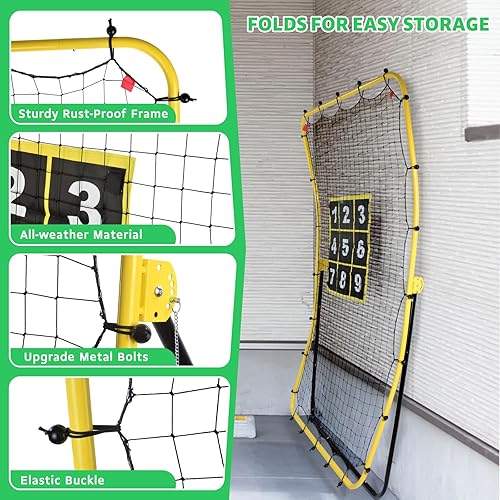 Miniatura 3 de Eastgoing Baseball and Softball Rebounder Net,Baseball Pitching Net with Pitching Target,Multi-Angle Bounce Back Net for Volleyball Rebounder,