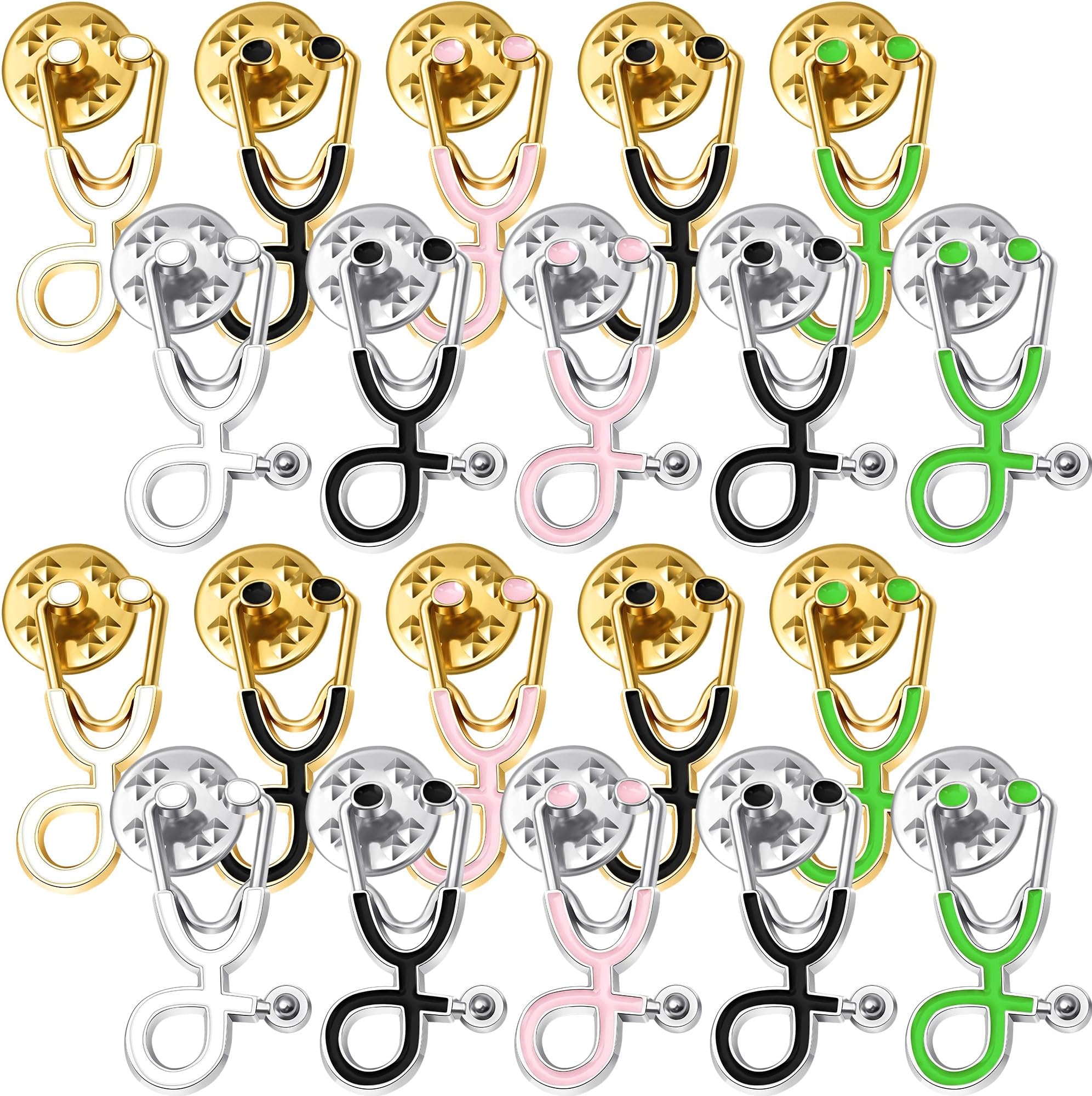 Nurse Doctor Pins Stethoscope Brooch Pins Stethoscope Enamel Lapel Pin Cute Schoolbag Pin Badges for Christmas Doctor Nurse Medical Students Clothing Bags Women Men