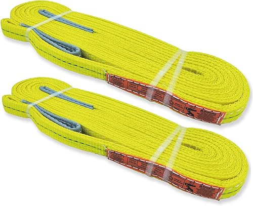 Miniatura 10 de Correas de Elevación de 2 Capas 1" x 4 pies Eslinga de Correa Protector de Árboles Paquete de 2 Correa de Red Resistente Aparejo Mudanza Remolque
