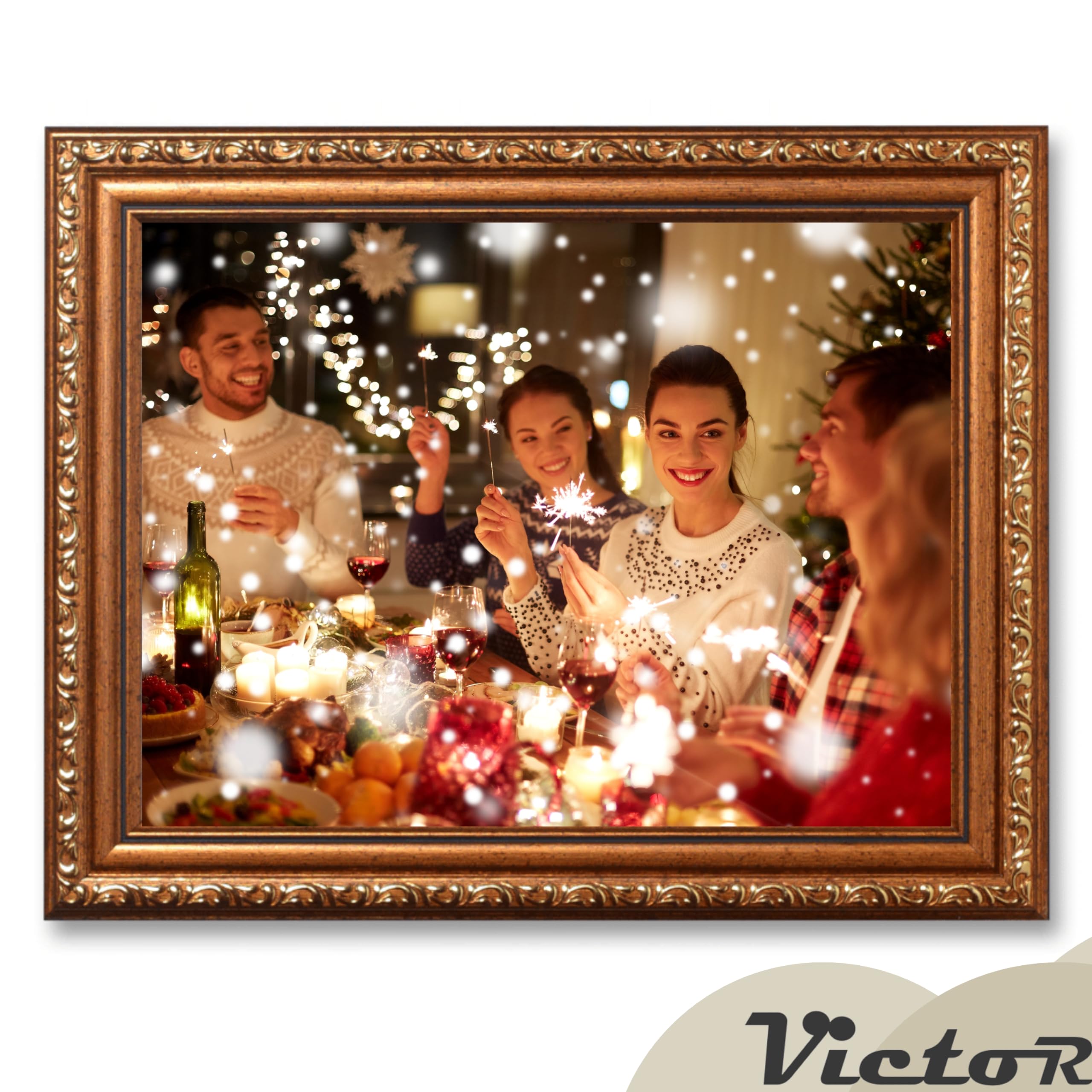 Victor Vintage Fotolijst Rubens in 18x24 cm Rosé Goud - Staaf: 30x20mm - Echt Glas - Fotolijst Barok - Antiek - Fotolijst 18x24 Vintage