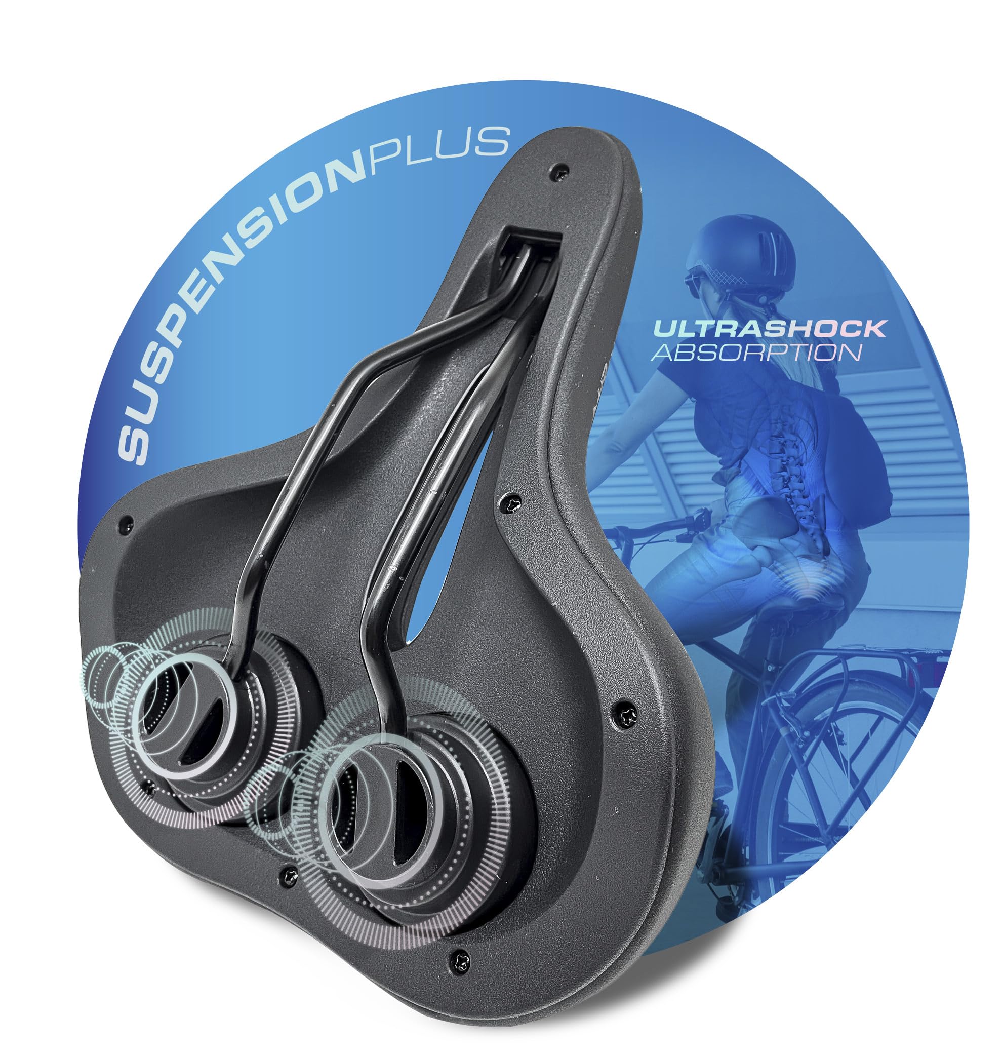 Sella per Bici City & Trekking Unisex – Memory Foam X2 Multy Layer, Ultra Shock Suspension Plus, 4 Zone Anatomic Design, Waterproof – Comfort Ergonomico e Morbidezza per Ogni Percorso