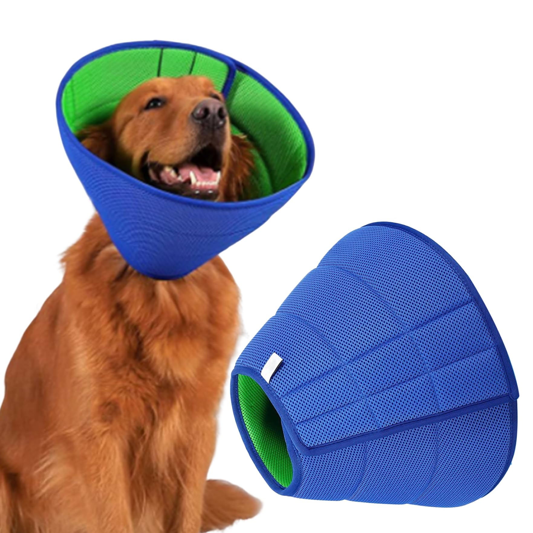 Collar de Cono para Perros para después de la cirugía XL Collares de recuperación de Cono Blando de Perros Blando con Correa Ajustable Malla Transpirable Collar isabelina Cono de Perro Blando