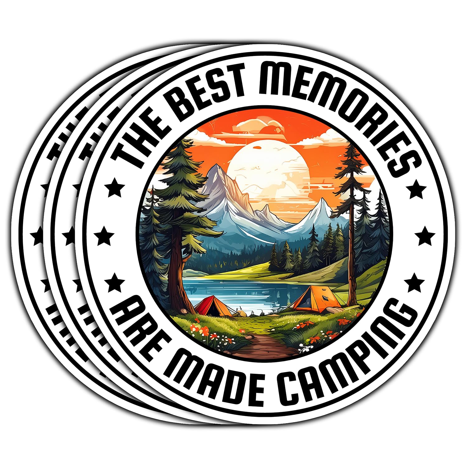 (3Pcs) The Best Memories are Made Camping Sticker Camping Lover Adventure Sticker for Tumbler Phone Case Laptop Waterproof Vinyl Decal for Water