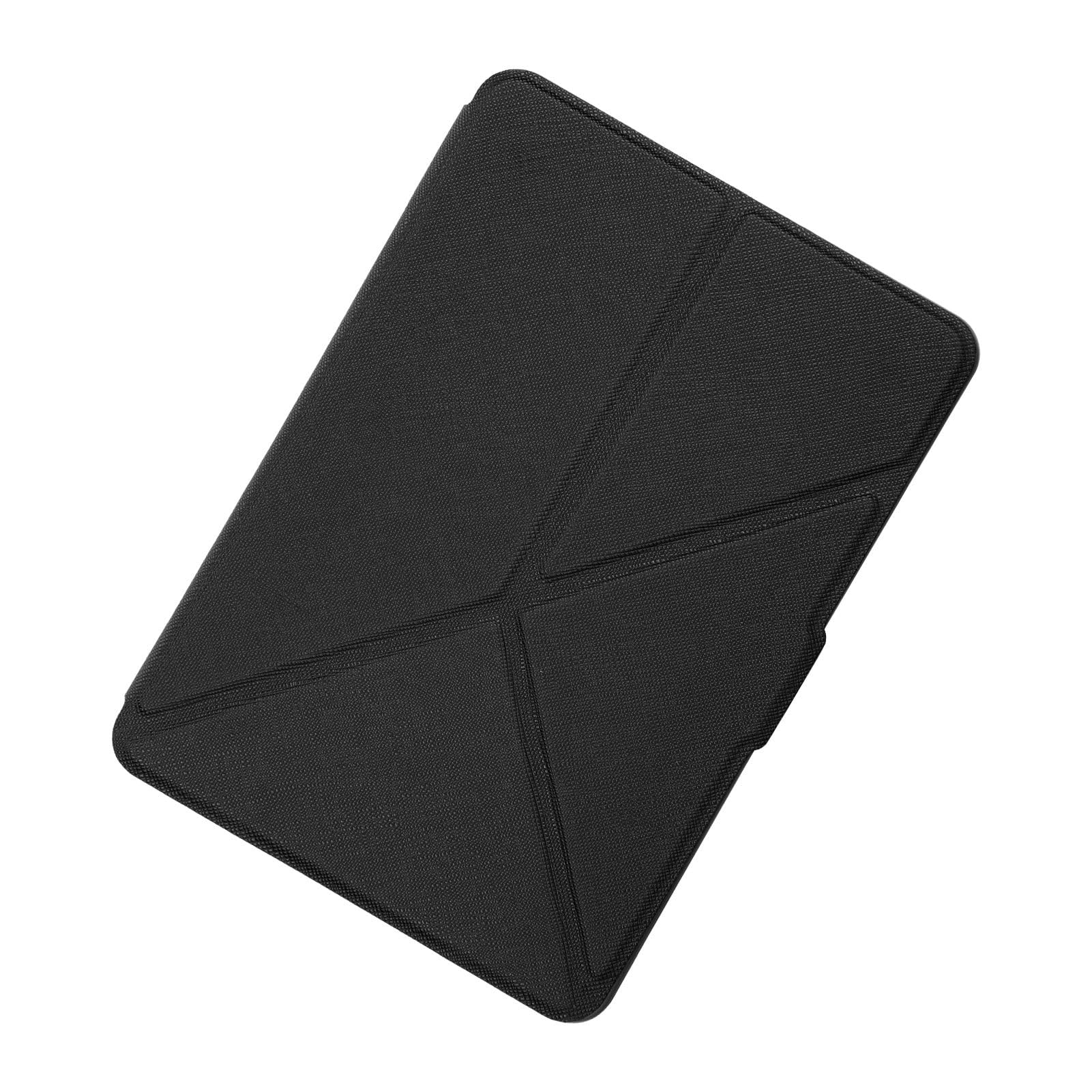 Funda Protectora, Funda de Cuero de PU Lector de Libros Electrónicos con Patrón Cruzado Deformado Funda de Cuero de PU para Paperwhite1/2/3 (Black)