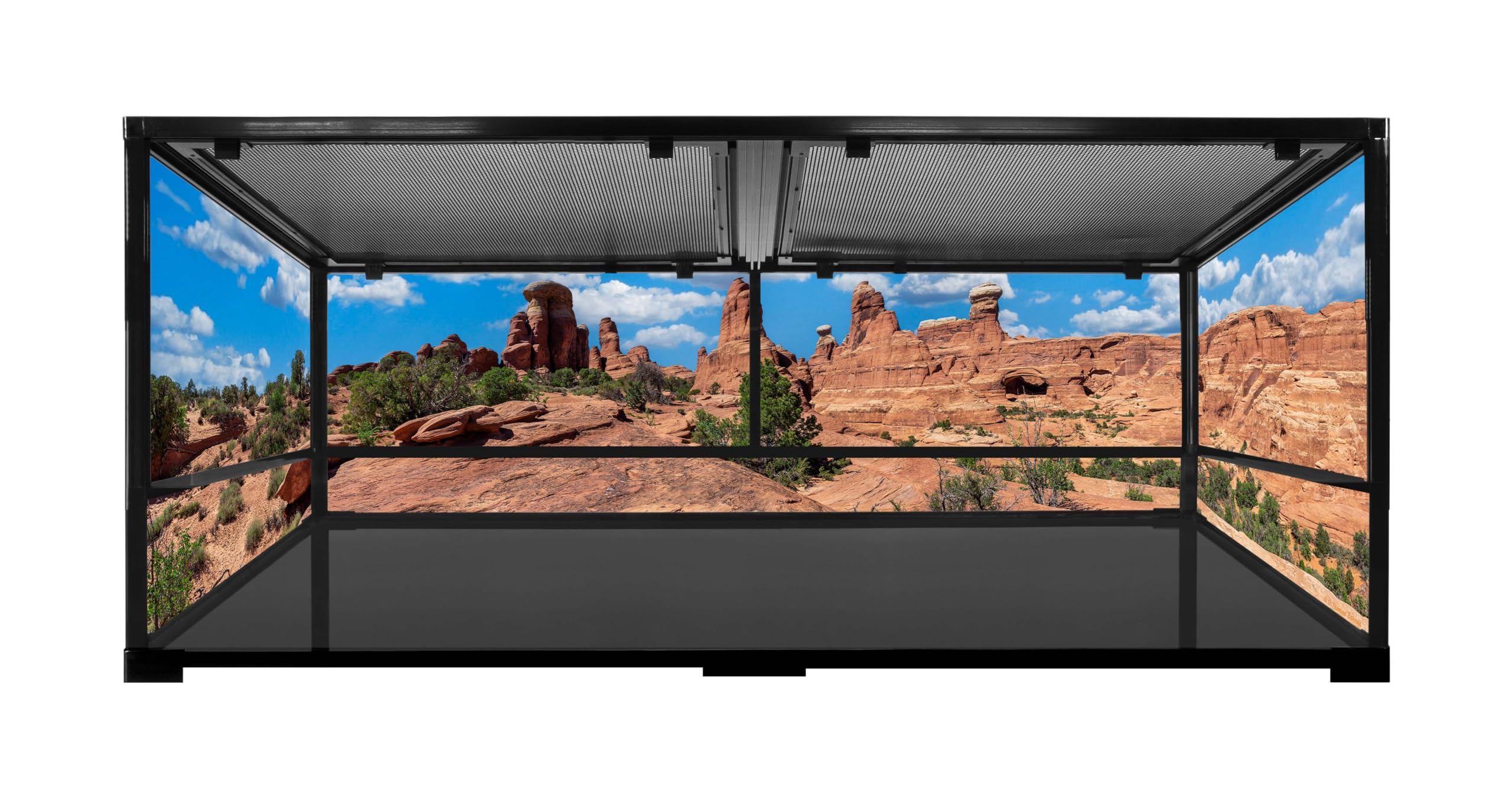 Reptile Habitat Background; Arches Backroads, for 48Lx24Wx18H Terrarium, 3-Sided Wraparound