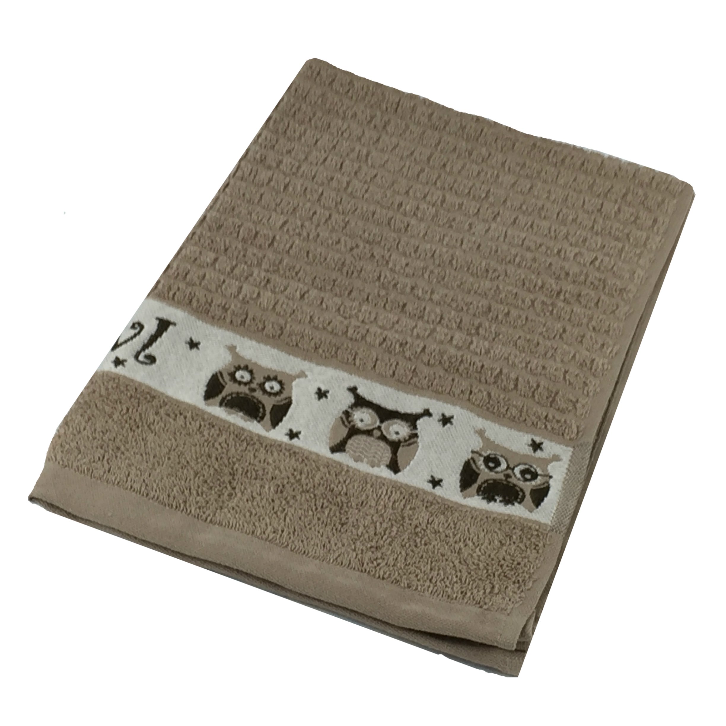 Riggs Owl Kitchen Tea Towel Beige, 50 x 65cm, 100% Cotton Very Absorbent and Soft