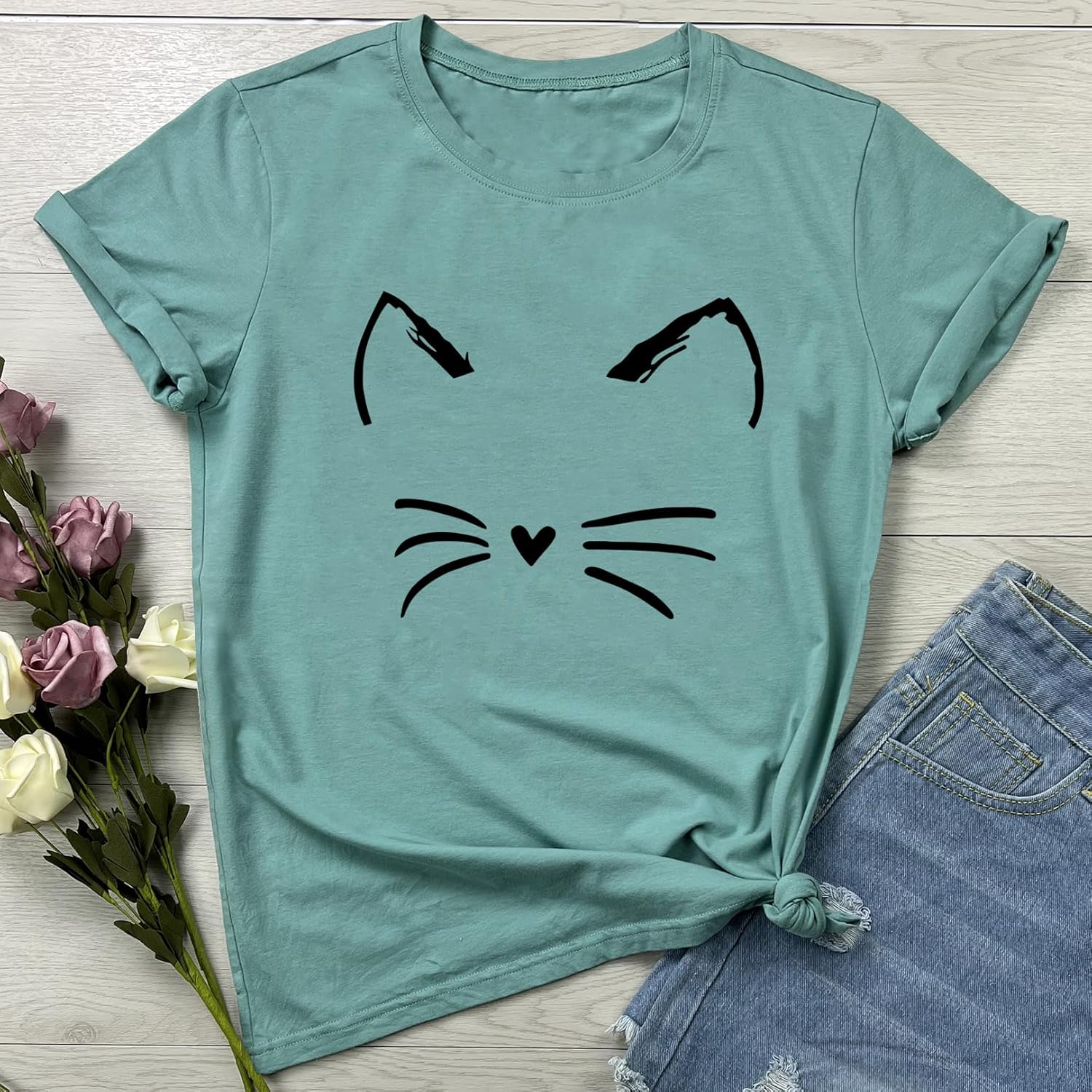 LOOKFACE Women's Cute T Shirt Junior Tops Teen Girls Graphic Tees - Image 2
