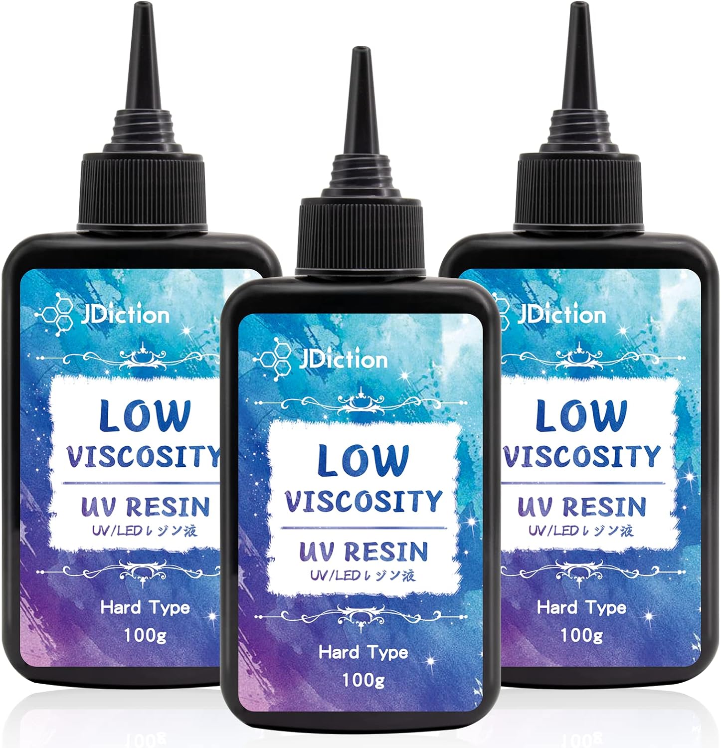 JDiction UV Resin, Upgrade 300g Low Viscosity Hard Thin UV Resin with Super Crystal Clear Resins Kit for Jewelry, Casting, Coating and DIY Craft