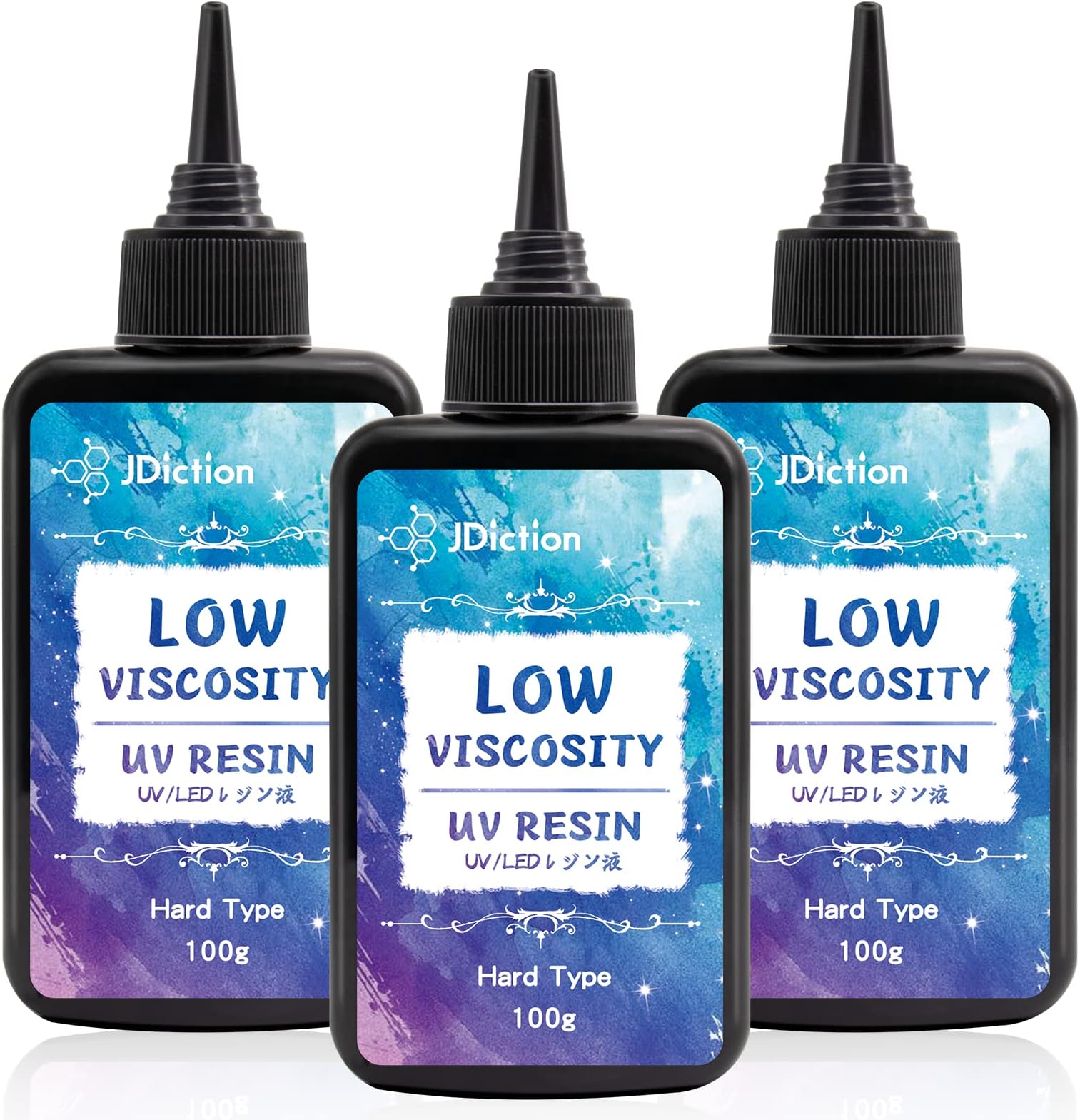 JDiction UV Resin, Upgrade 300g Low Viscosity Hard Thin UV Resin with Super Crystal Clear Resin Kit for Jewelry, Casting, Coating and DIY Craft
