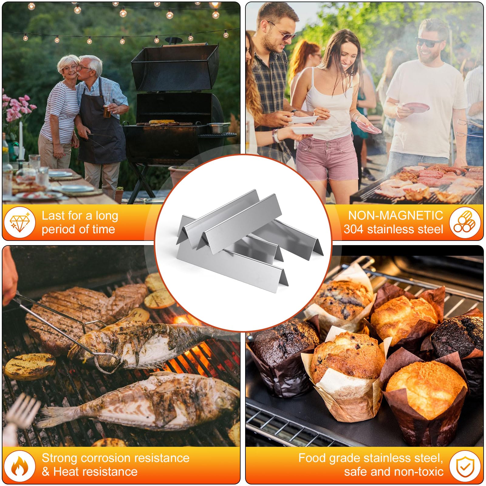 Barre Flavorizer in Acciaio Inossidabile 38,9 cm per Barbecue a Gas Weber Spirit I&II E-310/320/330 S-310/320/330