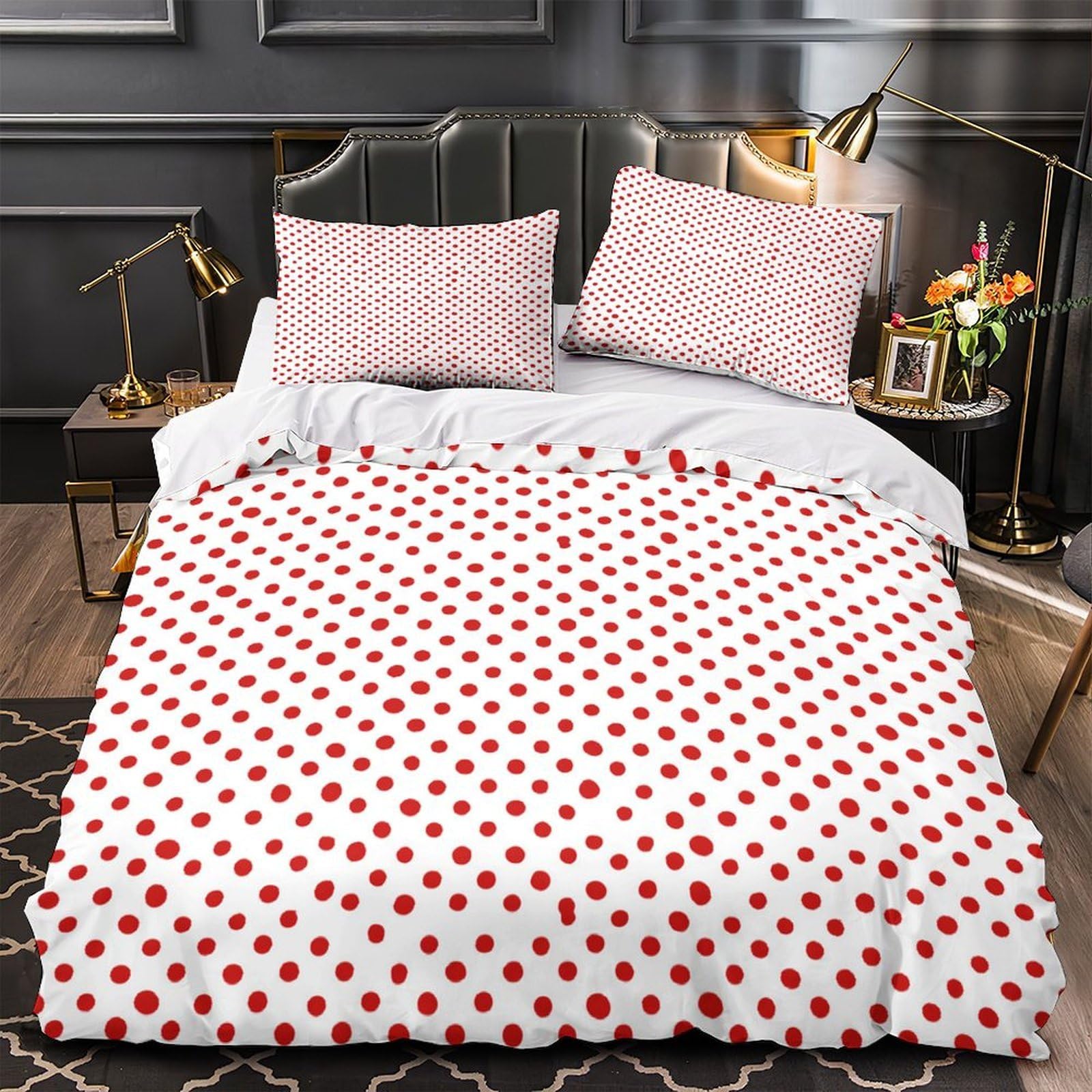 Housse de couette microfine imprimé 3D drap de lit enfant 140x200cm minimaliste
