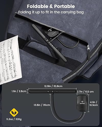 Miniatura 6 de Glocusent Lámpara de atril musical de 81 LED, superbrillante y cuida la vista, lámpara de piano de 3 colores y 5 niveles de brillo con protector