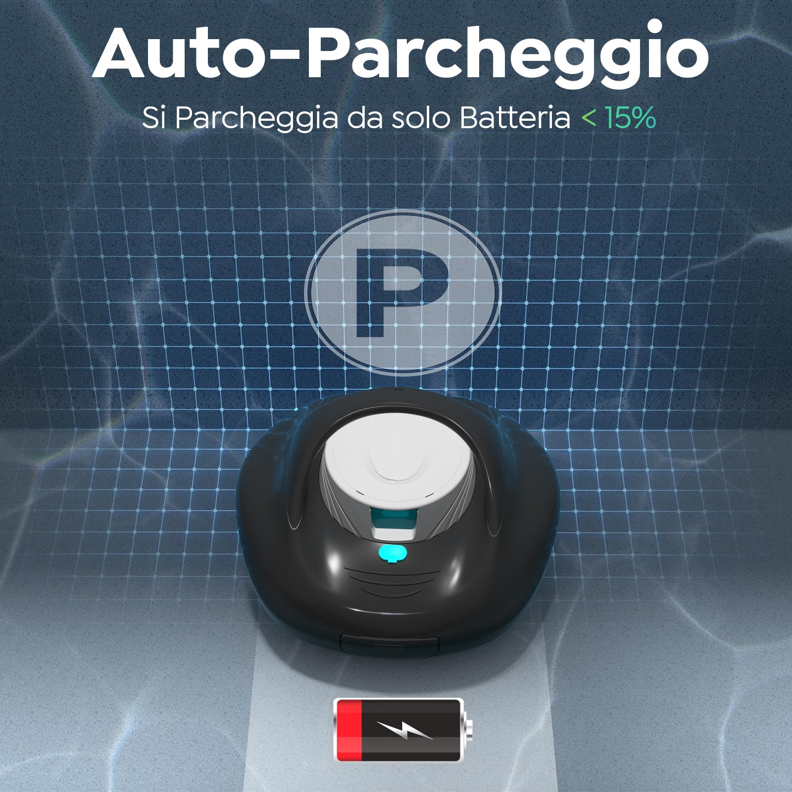 Robot Limpiafondos Piscina, Limpieza Potente de 130 Minutos, Carga Rápida en 2,5 Horas, Motor de Doble Tracción, Ideal para Piscinas de Fondo Plano de hasta 80 m²(Blanco y negr)