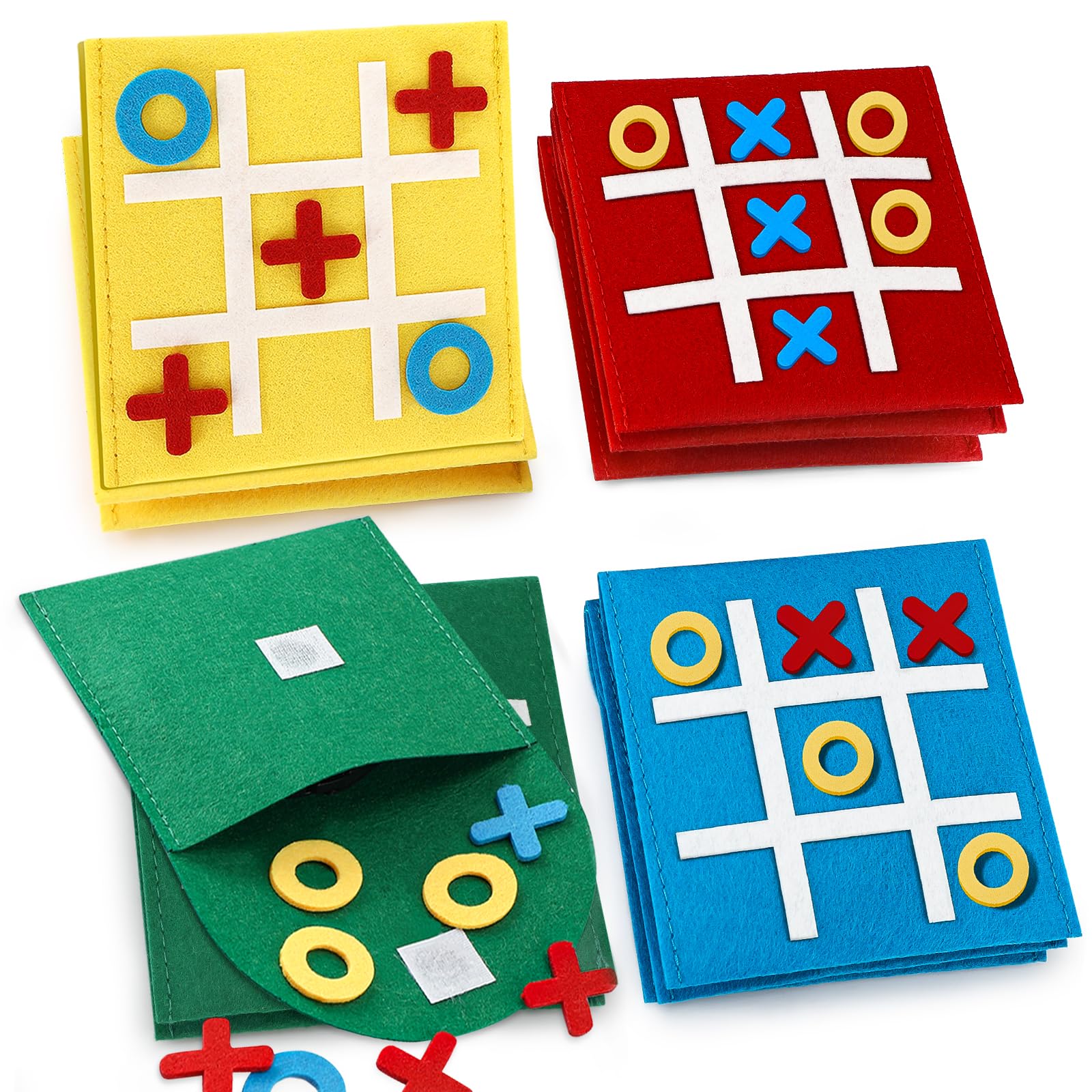 12 Pcs Mini Jeux Tic Tac Toe En Feutrine - Jeux De Société Portables Pour Enfants Et Fêtes
