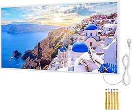 BR Bringer Image Infrared Heater with Frame 1000 Watt Image Heater with UV Print 120 x 60 x 1.8 cm Santorini, Greece