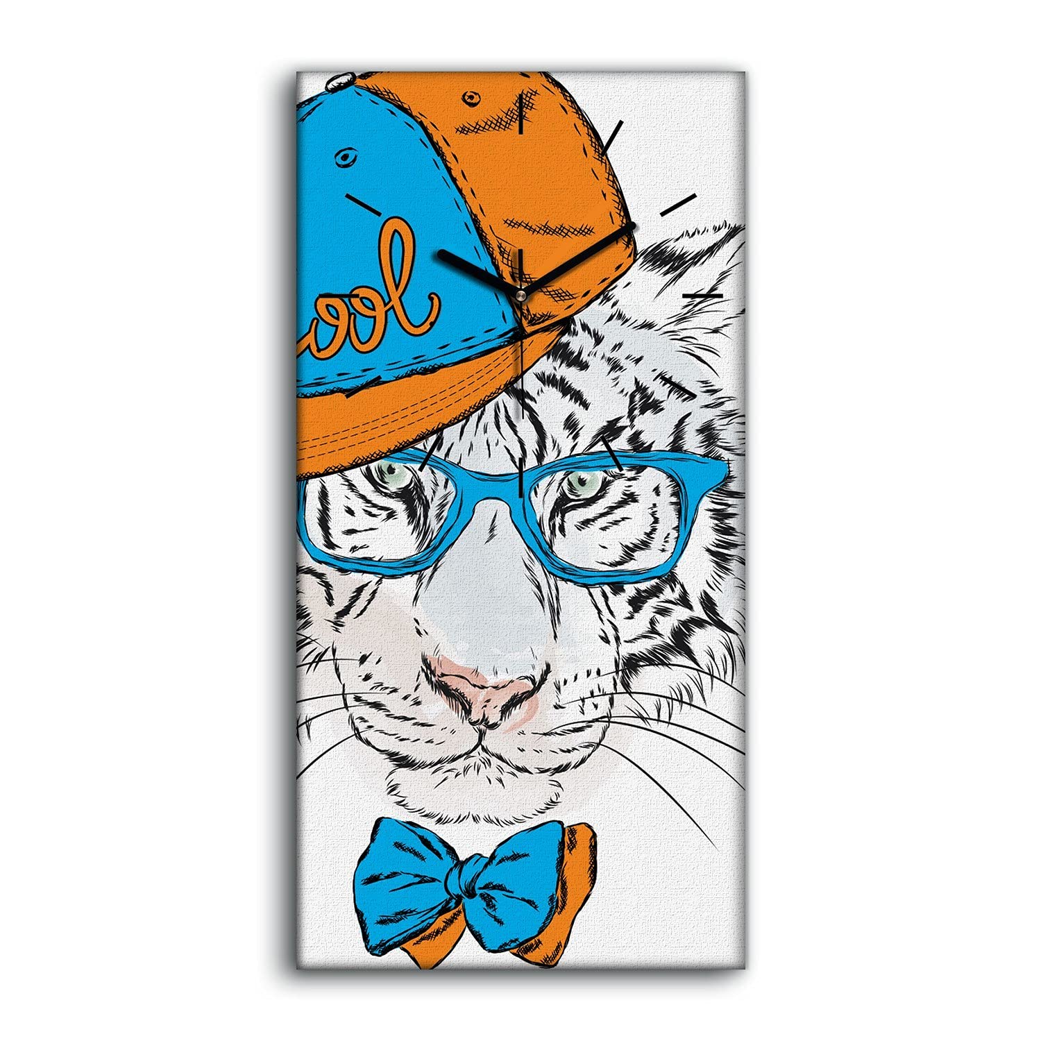 Horloge sur toile silencieuse fin du tic-tac tableau tigre chambre