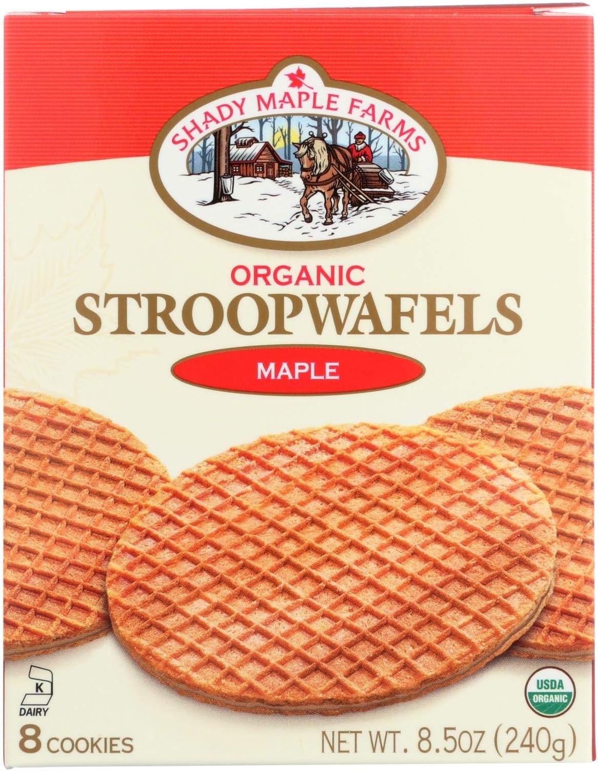 Organic Maple Waffle Cookie 8.50 Ounces (Case of 8)